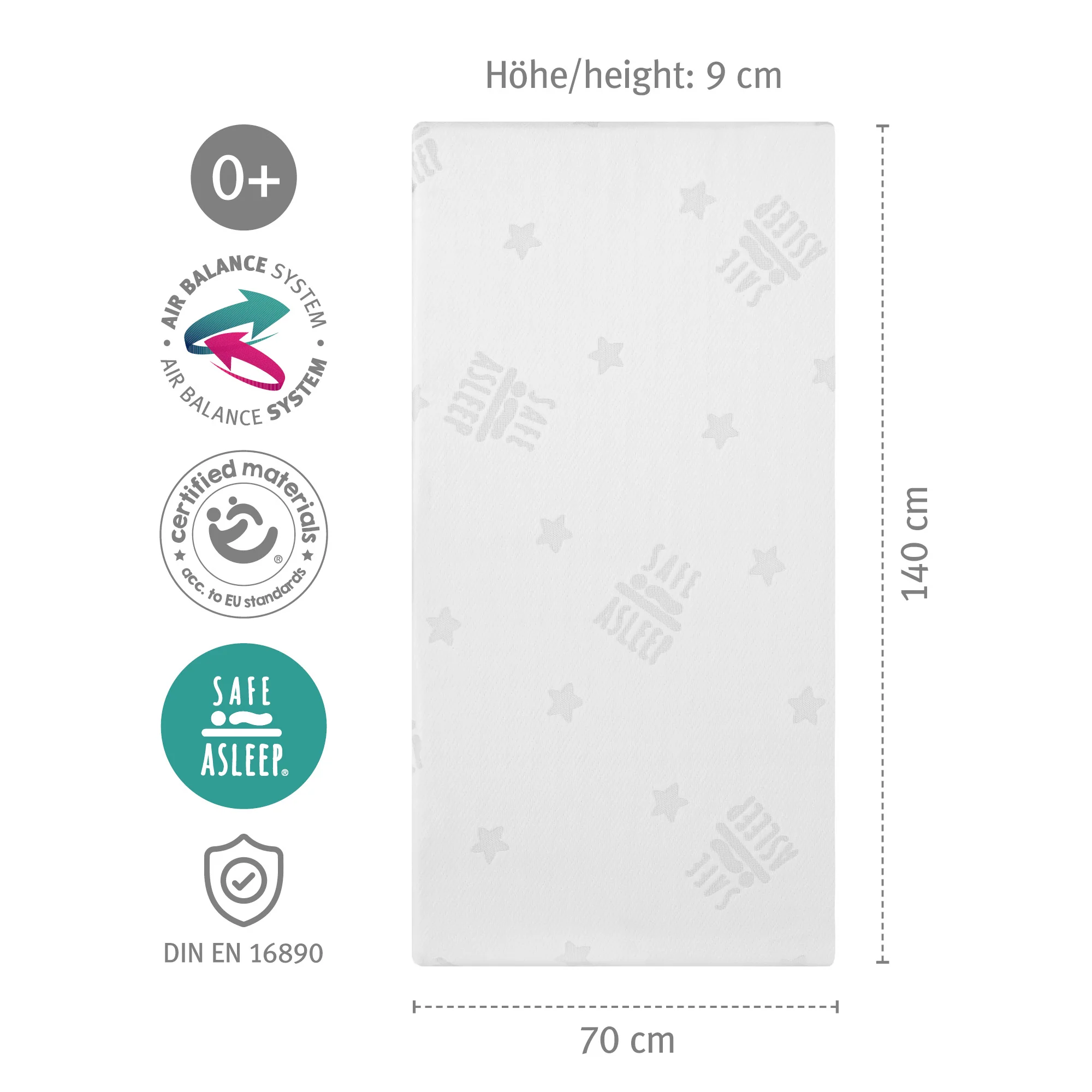 Babybettmatratze 'safe asleep®', AIR BALANCE PLUS, 70 x 140 x 9 cm, für optimales Schlafklima - Image 22
