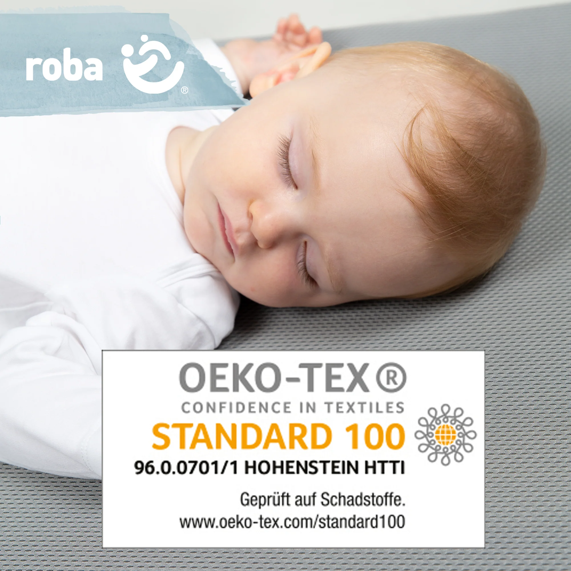 Stubenbettmatratze 'safe asleep®', AIR BALANCE PREMIUMMESH, 45 x 90 x 5,5 cm, optimales Schlafklima - Image 5