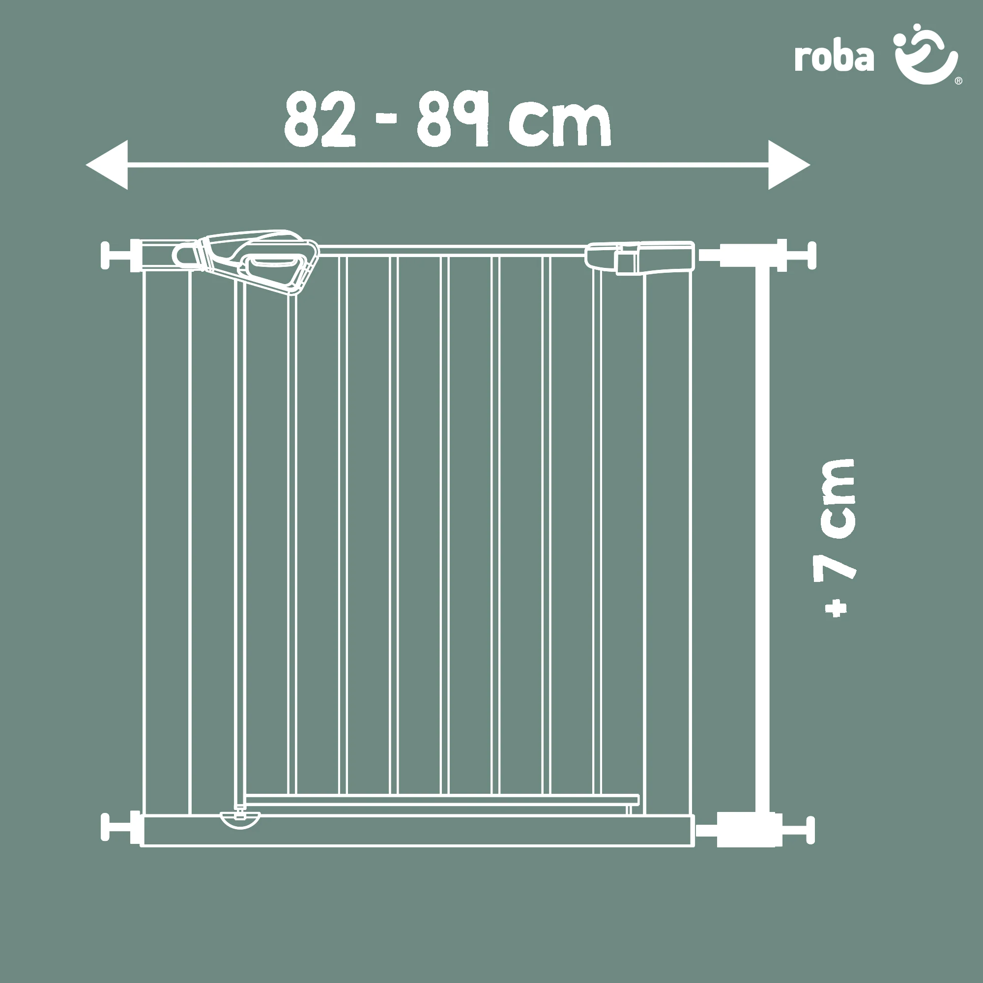Anbauteil 7 cm - Erweiterung für Tür- & Treppenschutzgitter easySafe + aus Metall - Weiß - Image 2