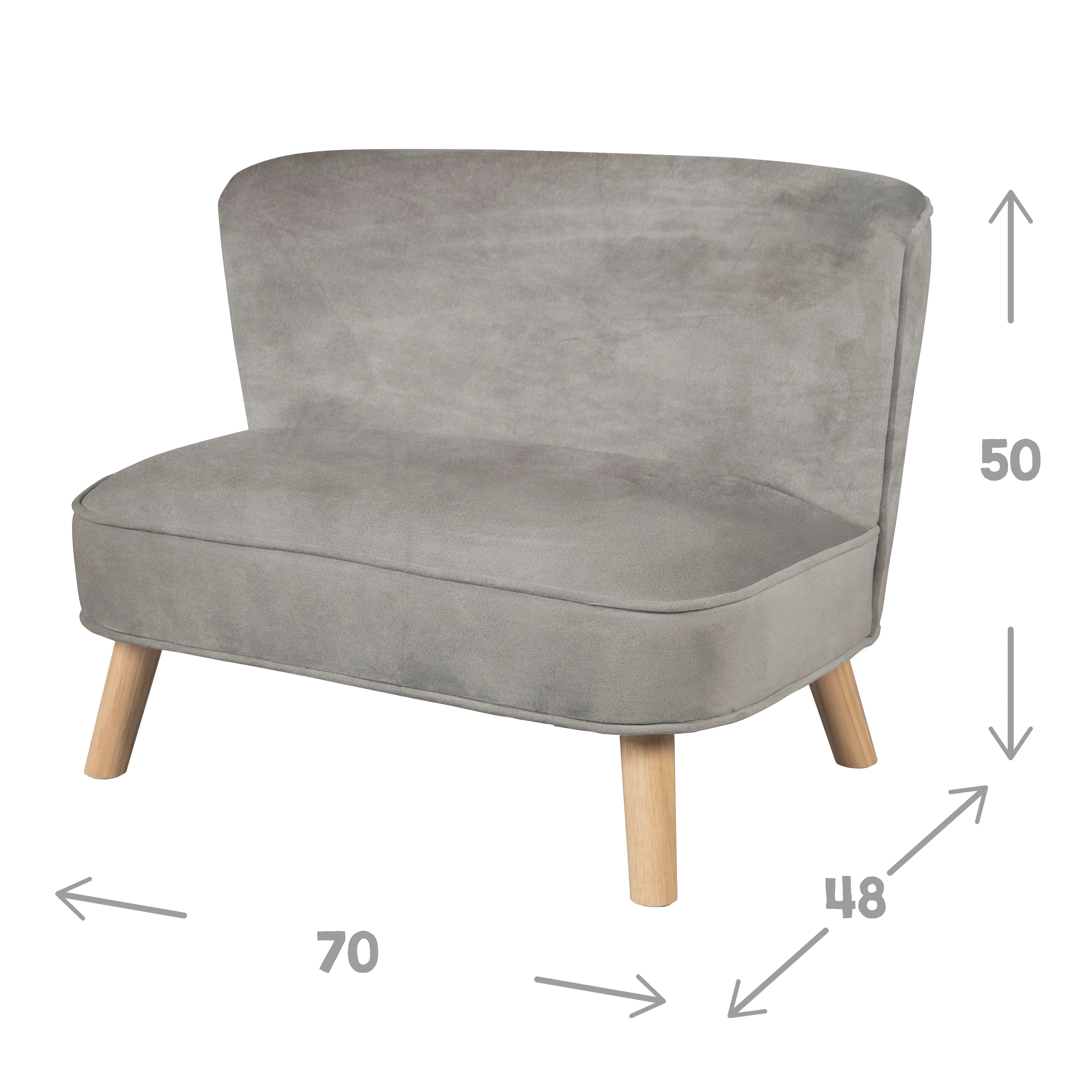 Bundle 'Lil Sofa' inkl. Kindersofa, Sternenhocker, Dekokissen Stern in silbergrau - Image 7