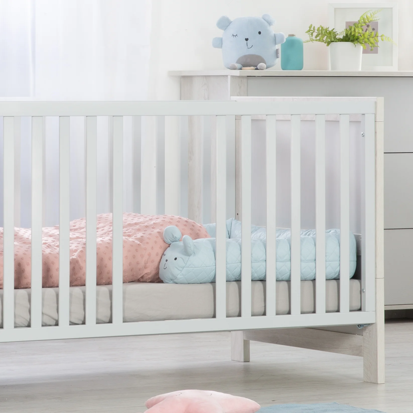 Bettschlange 'roba Style', Baby-Bettumrandung mit Bärengesicht 'Benny', hellblau, 170 cm - Image 4