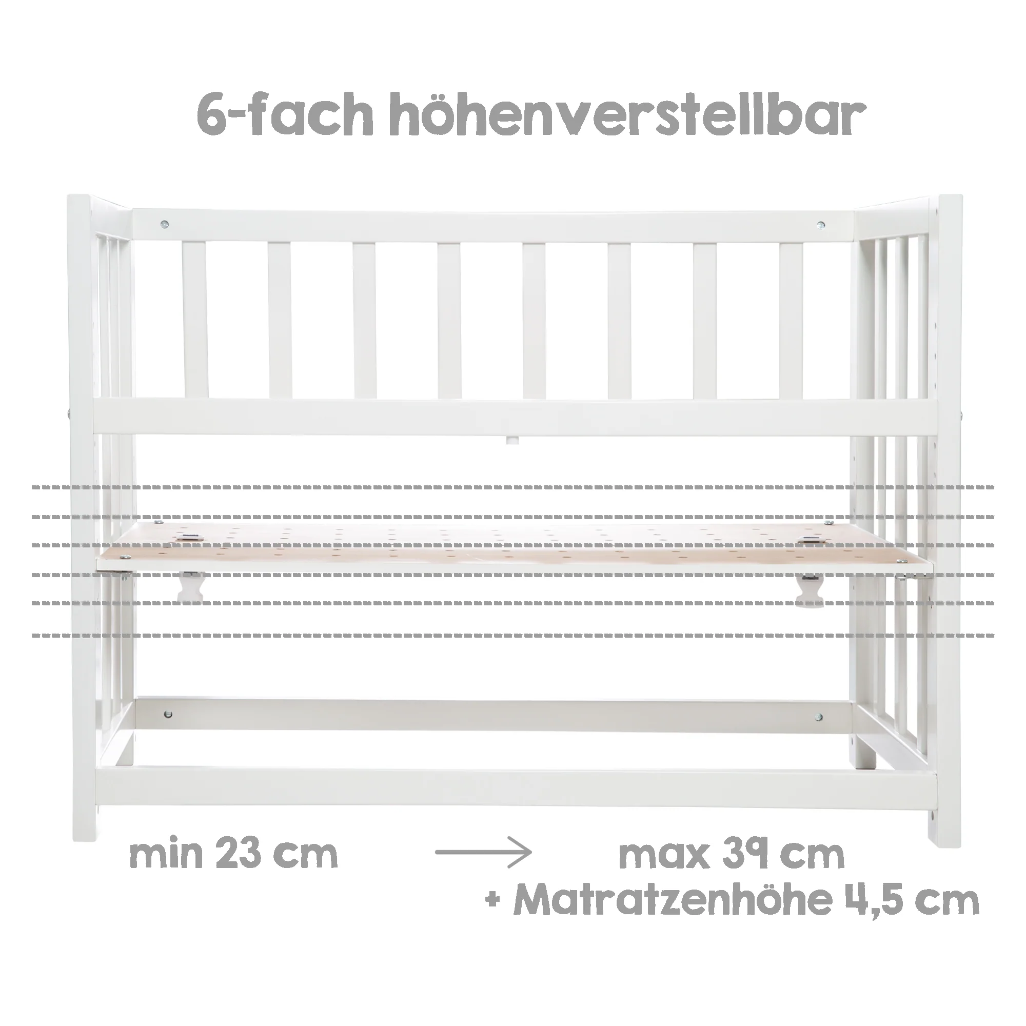 Stubenbett 4 in 1 'Woodland Buddies' inkl. textiler Ausstattung - Weiß / Pastellgrün - Image 8
