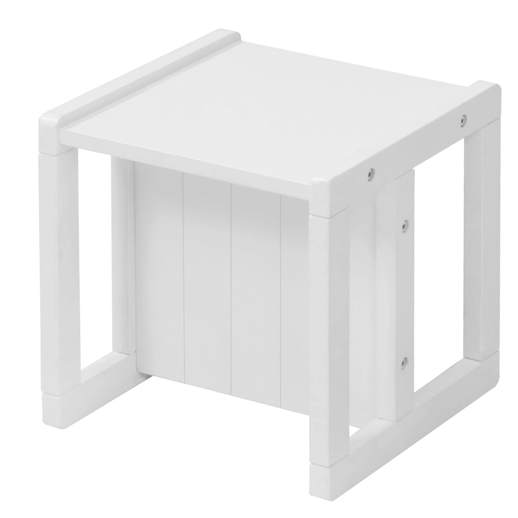 Sitzhocker für Kinder im Landhausstil - Wendehocker mit 3 Sitzhöhen - Holz weiß - Image 7