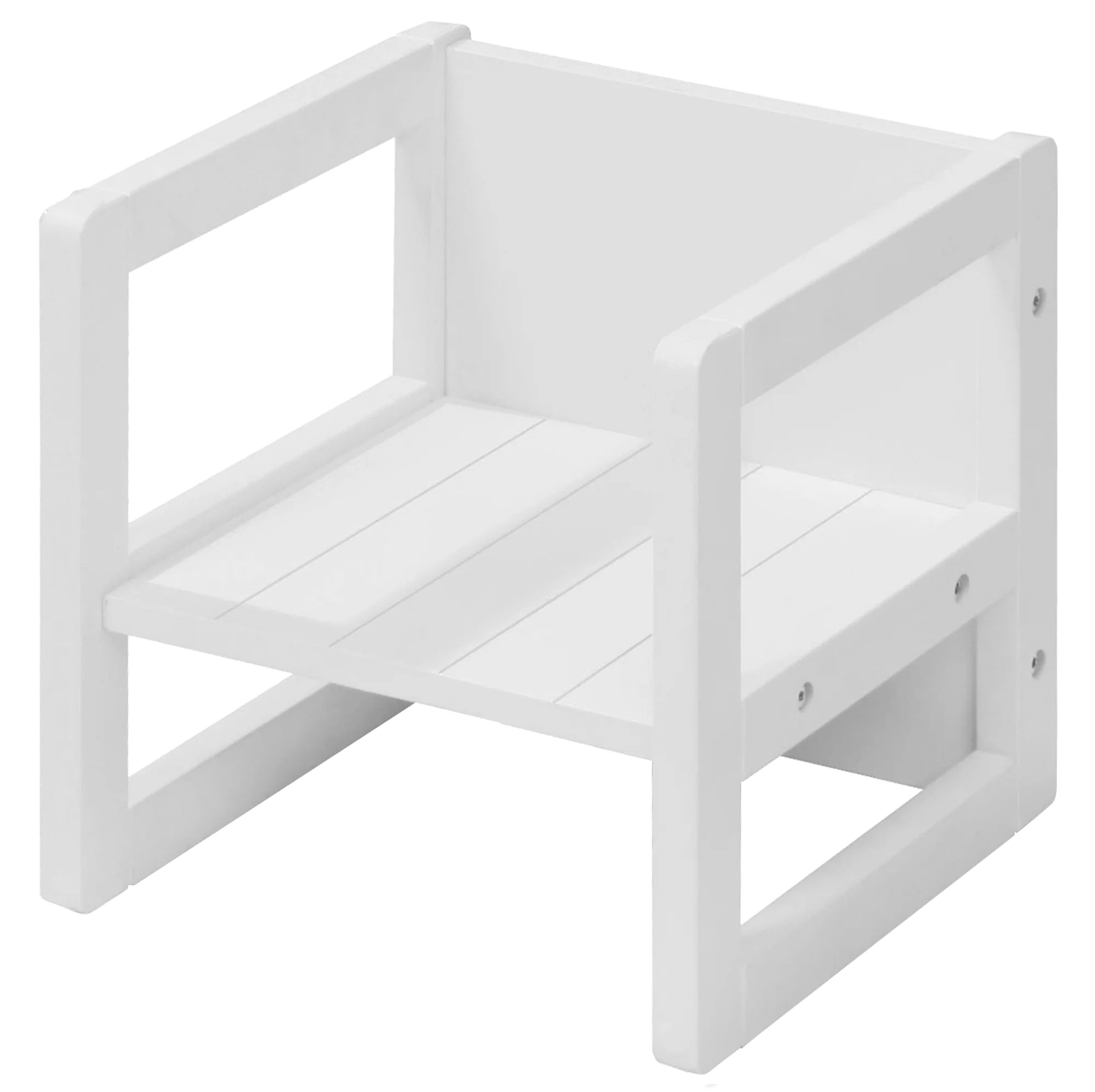 Sitzhocker für Kinder im Landhausstil - Wendehocker mit 3 Sitzhöhen - Holz weiß - Image 9