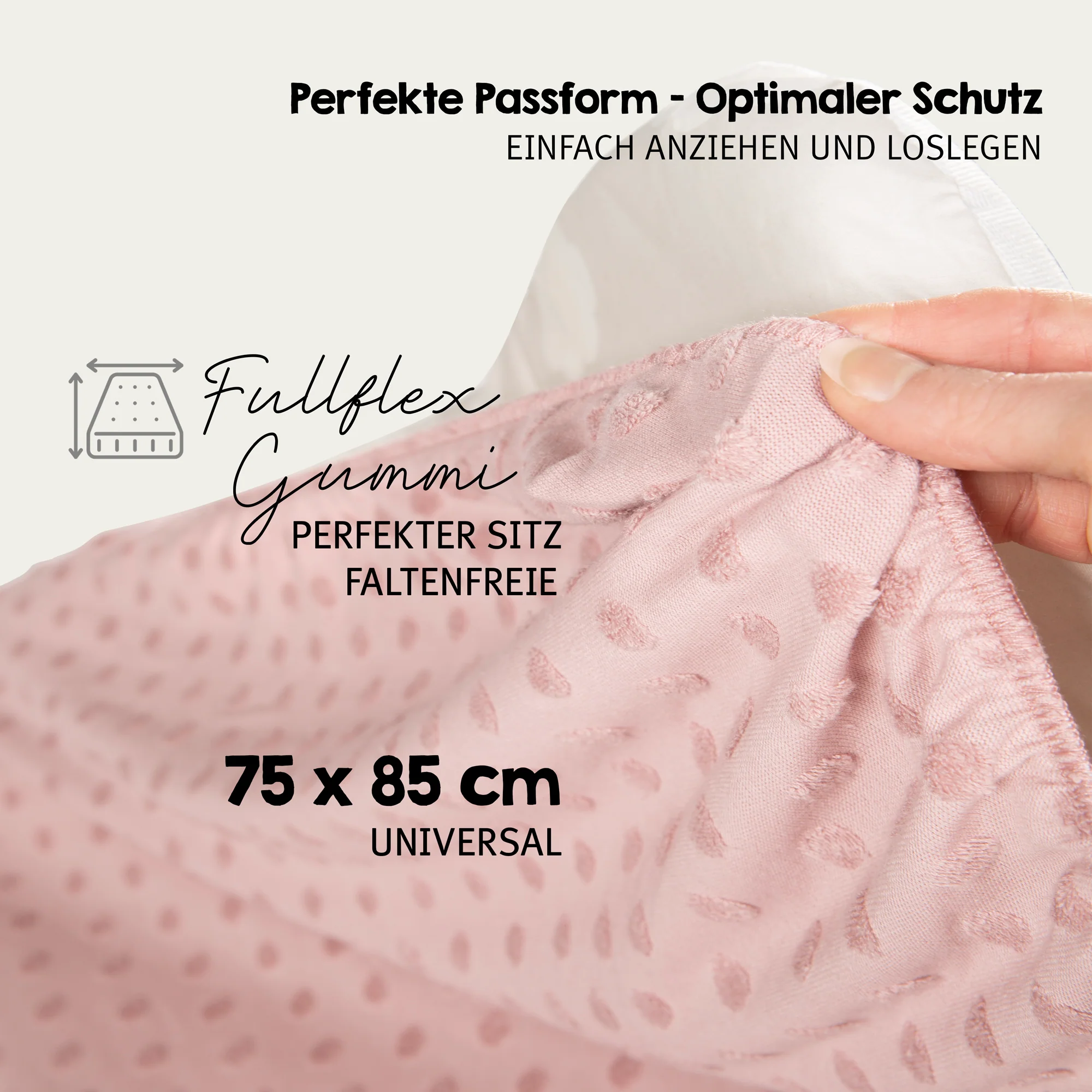 Organic Spannbezug für Wickelauflagen 'Lil Planet' aus Bio-Jersey - GOTS - 85 x 75 cm - Rosa / Mauve - Image 14