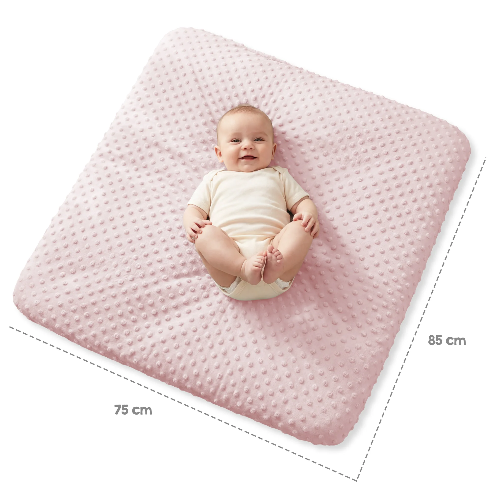 Organic Spannbezug für Wickelauflagen 'Lil Planet' aus Bio-Jersey - GOTS - 85 x 75 cm - Rosa / Mauve - Image 6