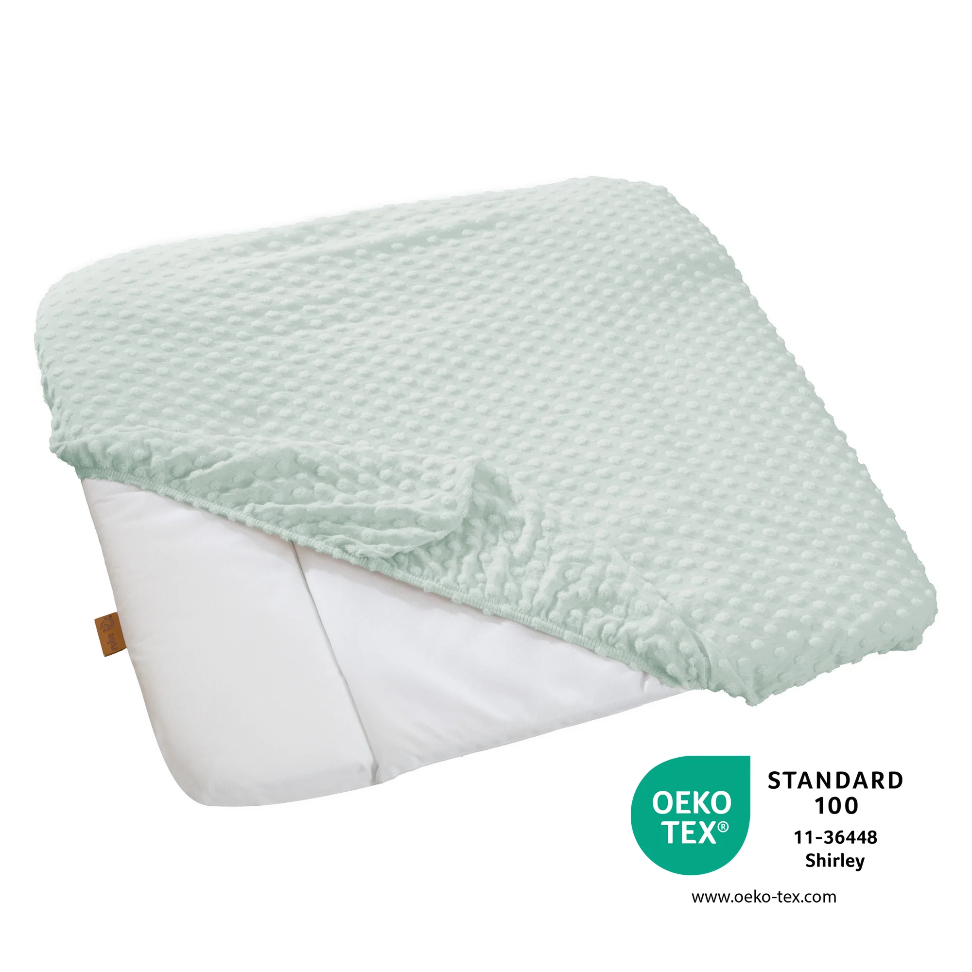 Organic Spannbezug für Wickelauflagen 'Lil Planet' aus Bio-Jersey - GOTS - 85 x 75 cm - Frosty Green - Image 10