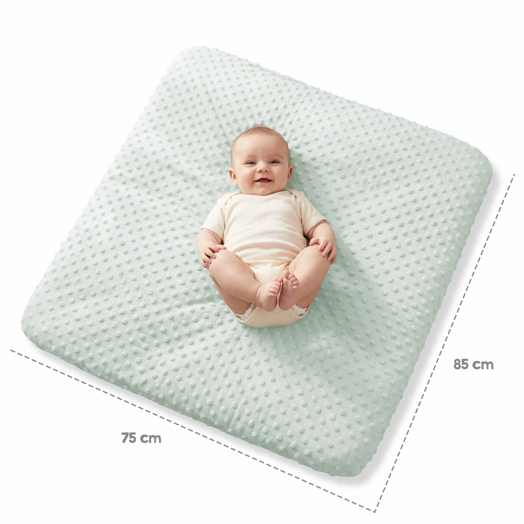 Organic Spannbezug für Wickelauflagen 'Lil Planet' aus Bio-Jersey - GOTS - 85 x 75 cm - Frosty Green - Image 6