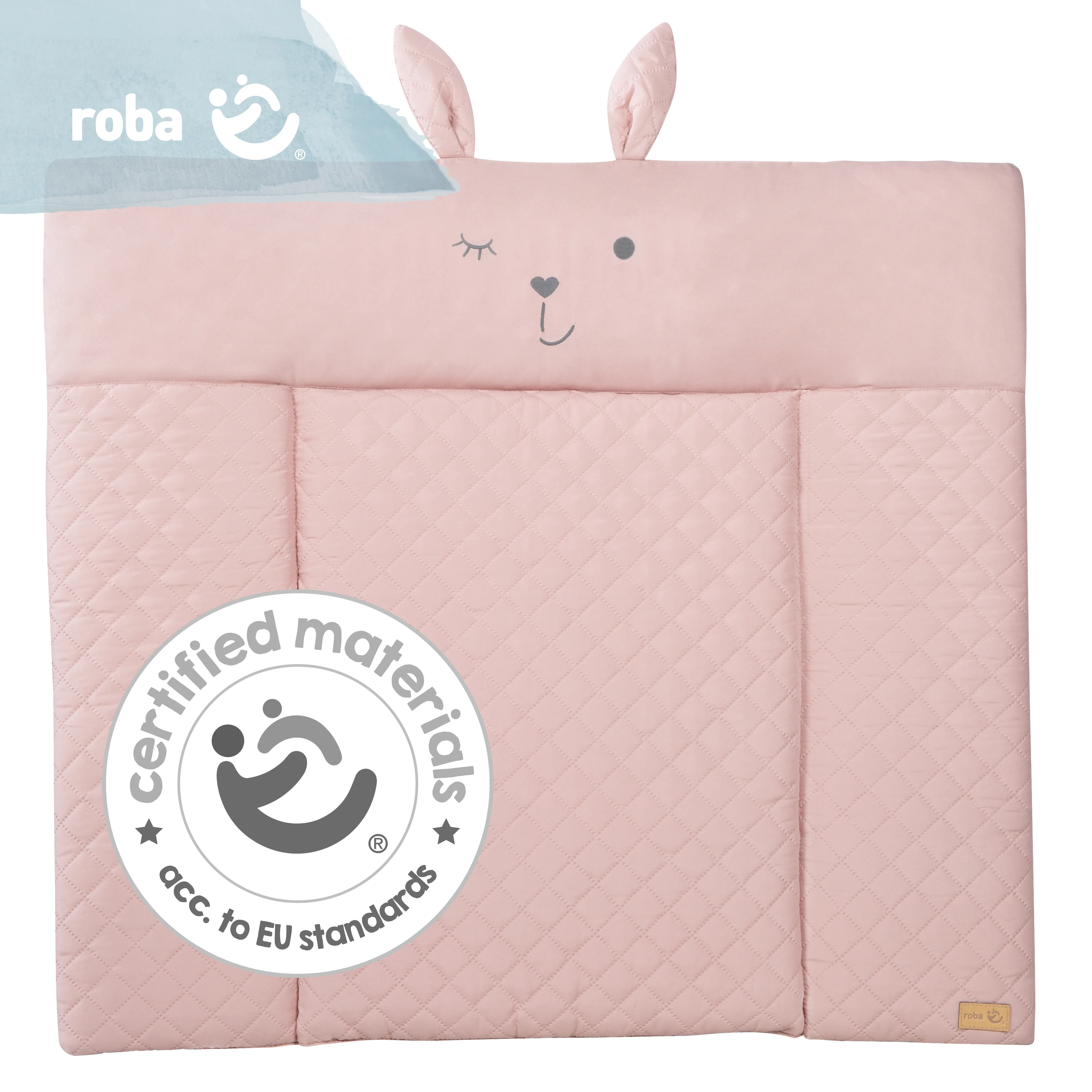 Wickelauflage soft 'roba Style' rosa, 85 x 75 cm, abwischbar, mit Hasengesicht 'Lily' - Image 3