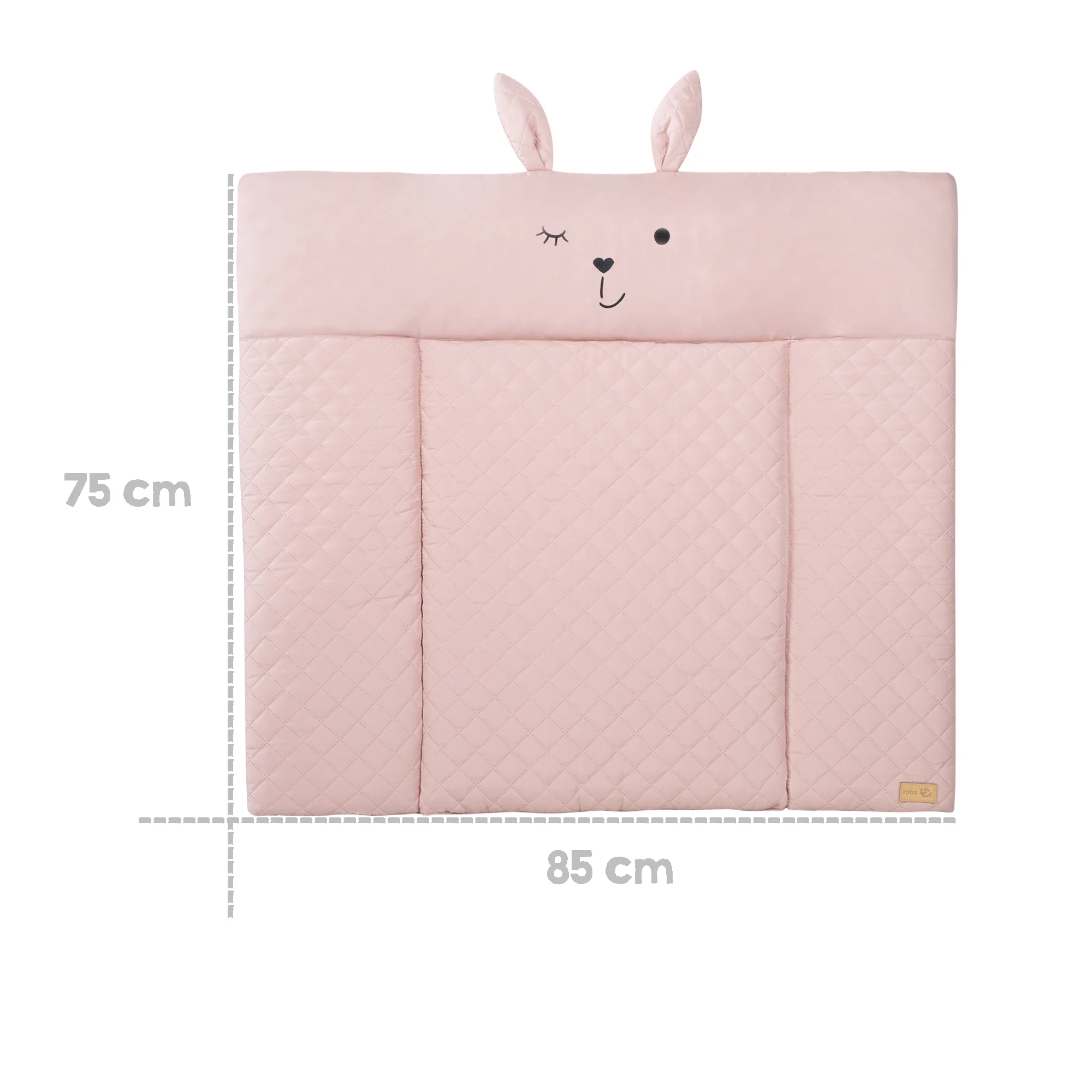 Wickelauflage soft 'roba Style' rosa, 85 x 75 cm, abwischbar, mit Hasengesicht 'Lily' - Image 4