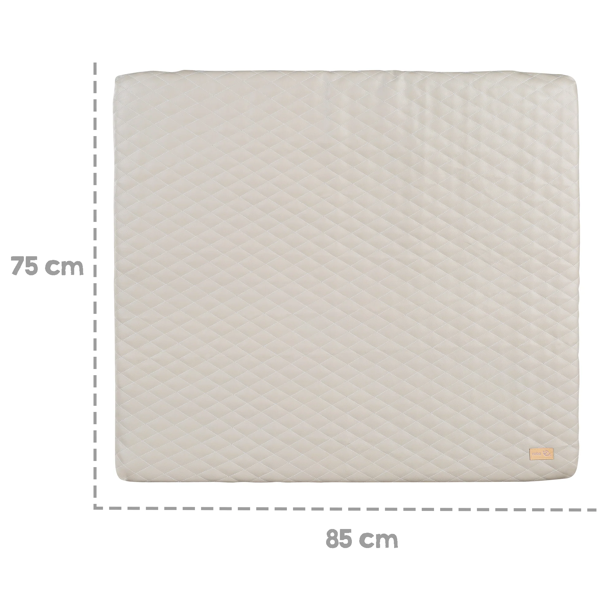 Wickelauflage 'Luxe' 85x75, abwischbares PU-Leder, Design 'Greyish gesteppt' - Image 4