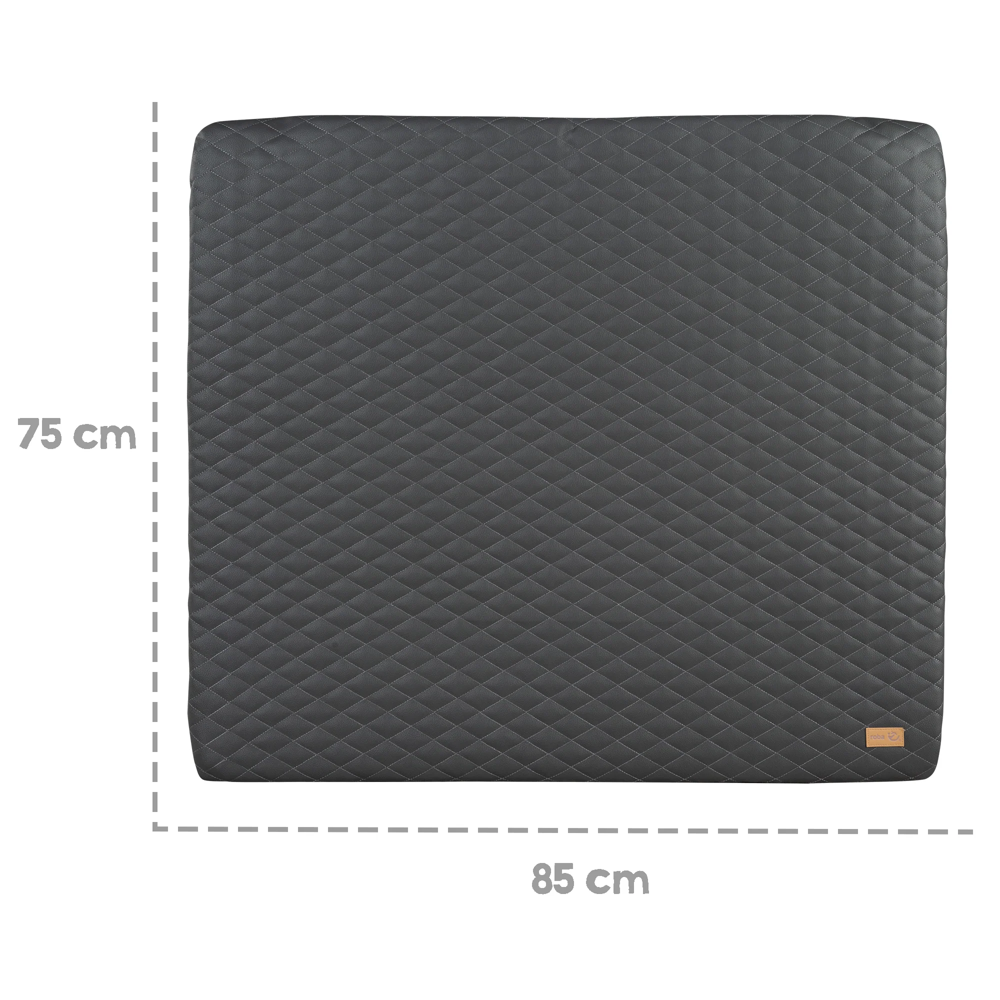Wickelauflage 'Luxe' 85x75, abwischbares PU-Leder, Design 'Graphite gesteppt' - Image 5