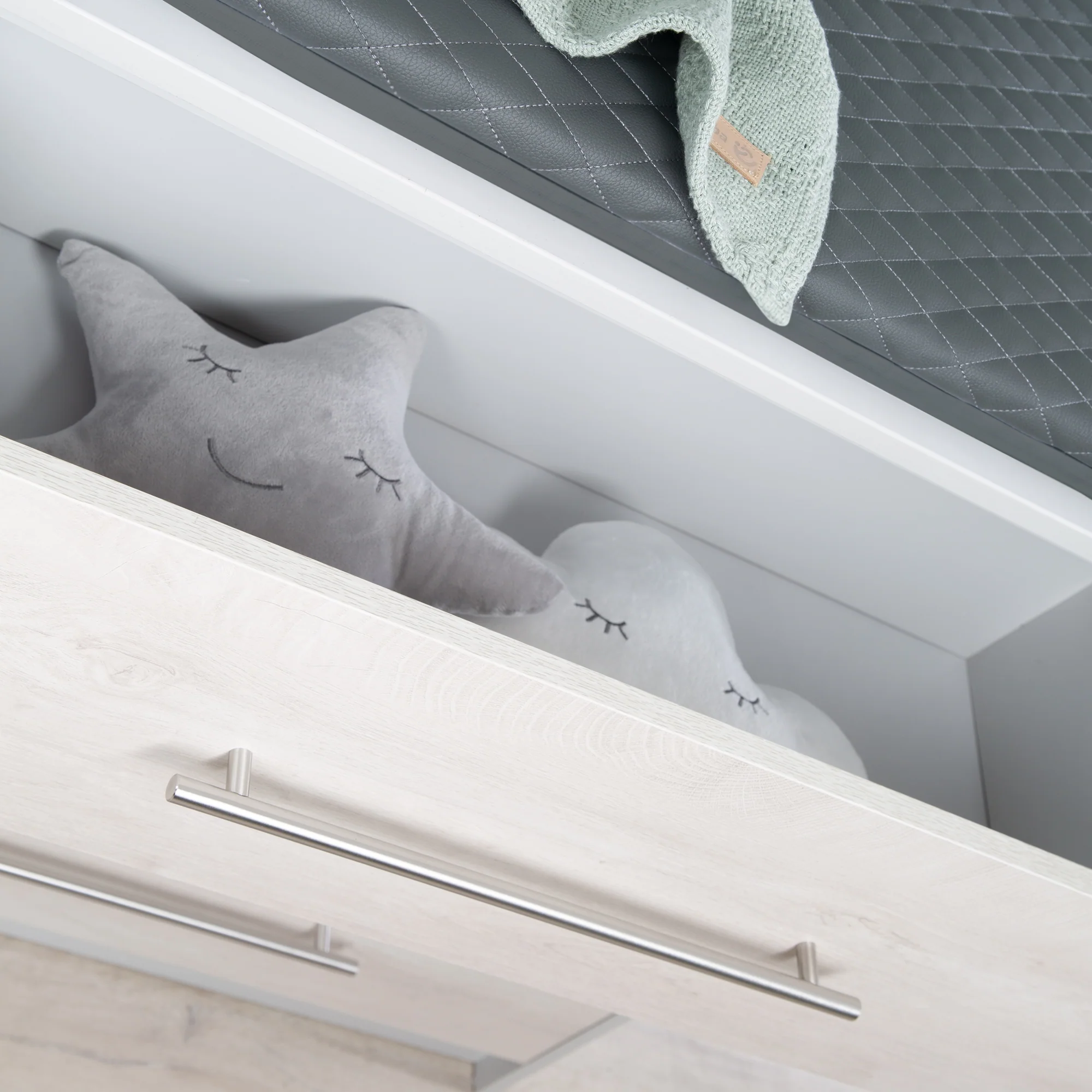 Wickelauflage 'Luxe' 85x75, abwischbares PU-Leder, Design 'Graphite gesteppt' - Image 6