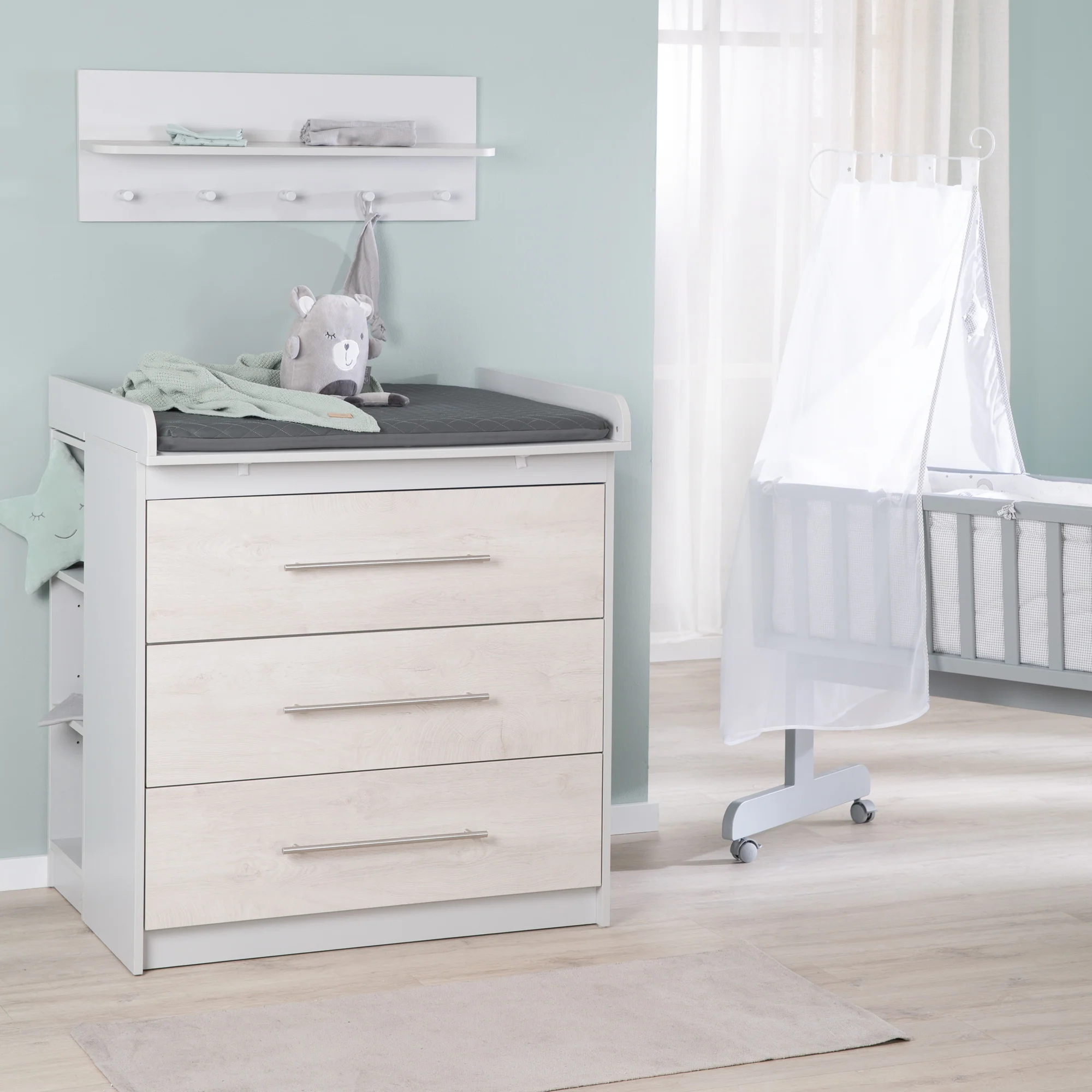 Wickelauflage 'Luxe' 85x75, abwischbares PU-Leder, Design 'Graphite gesteppt' - Image 7