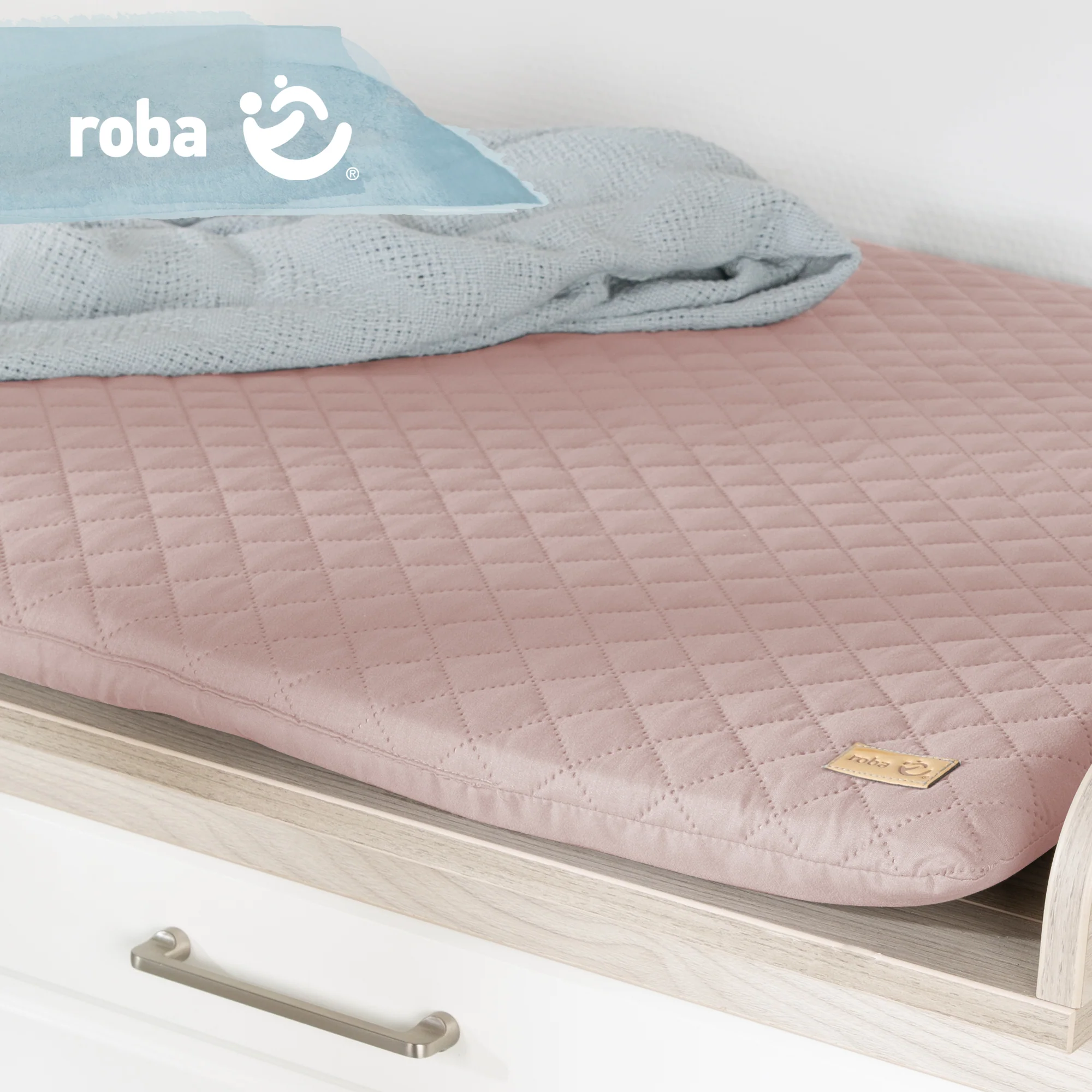 Wickelauflage soft 'roba Style', 85 x 75 cm, abwischbar, rosa/mauve - Image 6