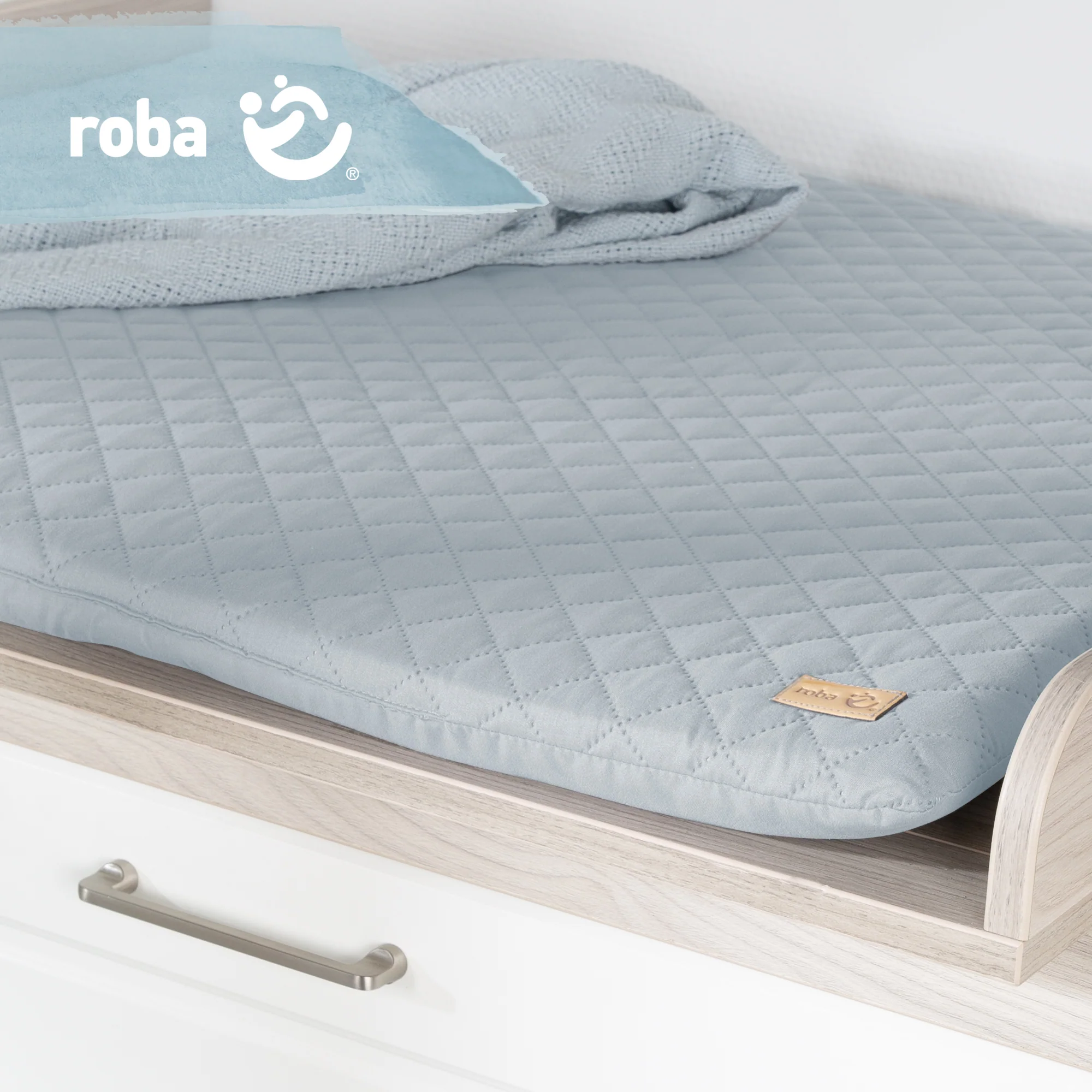 Wickelauflage soft 'roba Style', 85 x 75 cm, abwischbar, hellblau/sky - Image 4