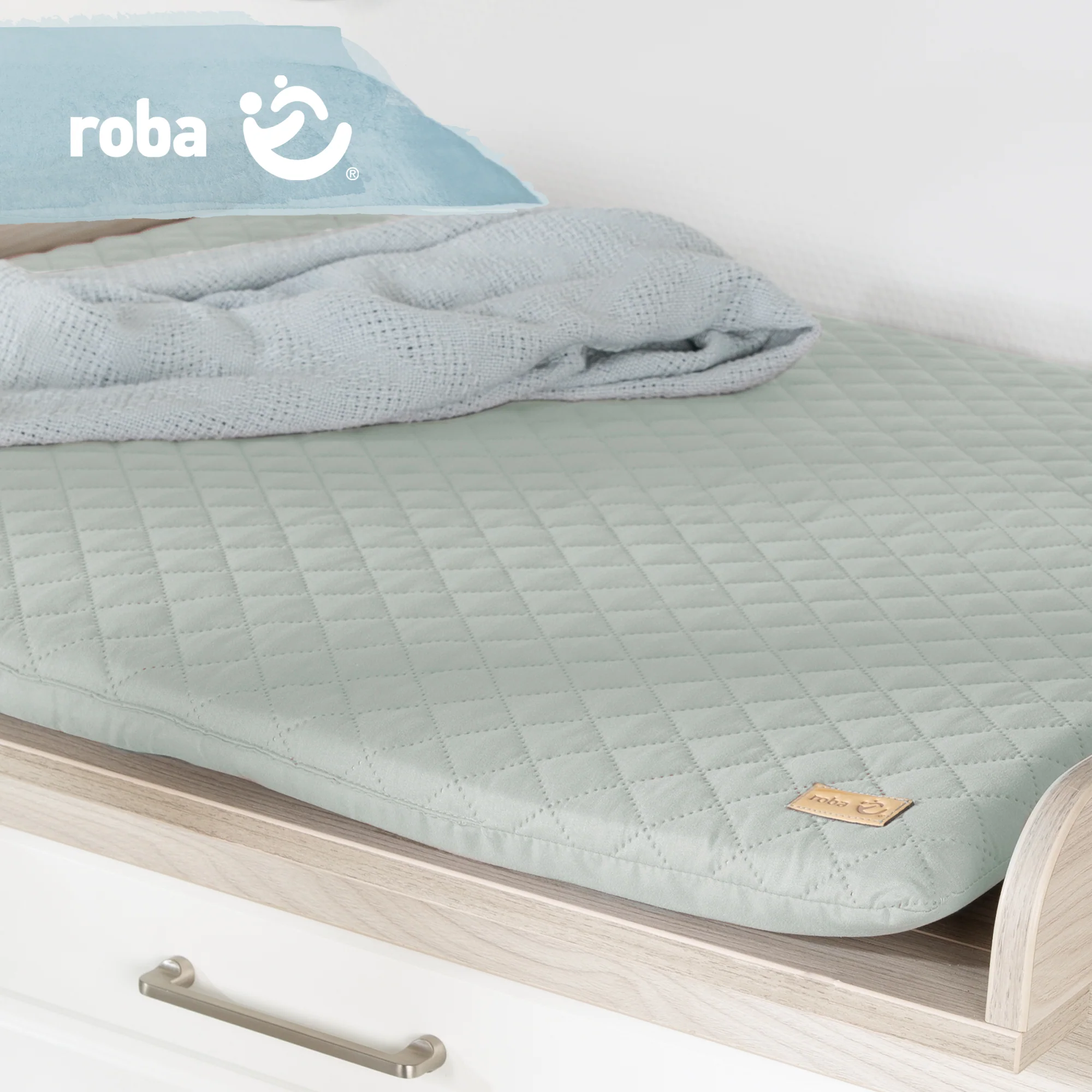 Wickelauflage soft 'roba Style' 85x75 cm, abwischbar, frosty green - Image 4