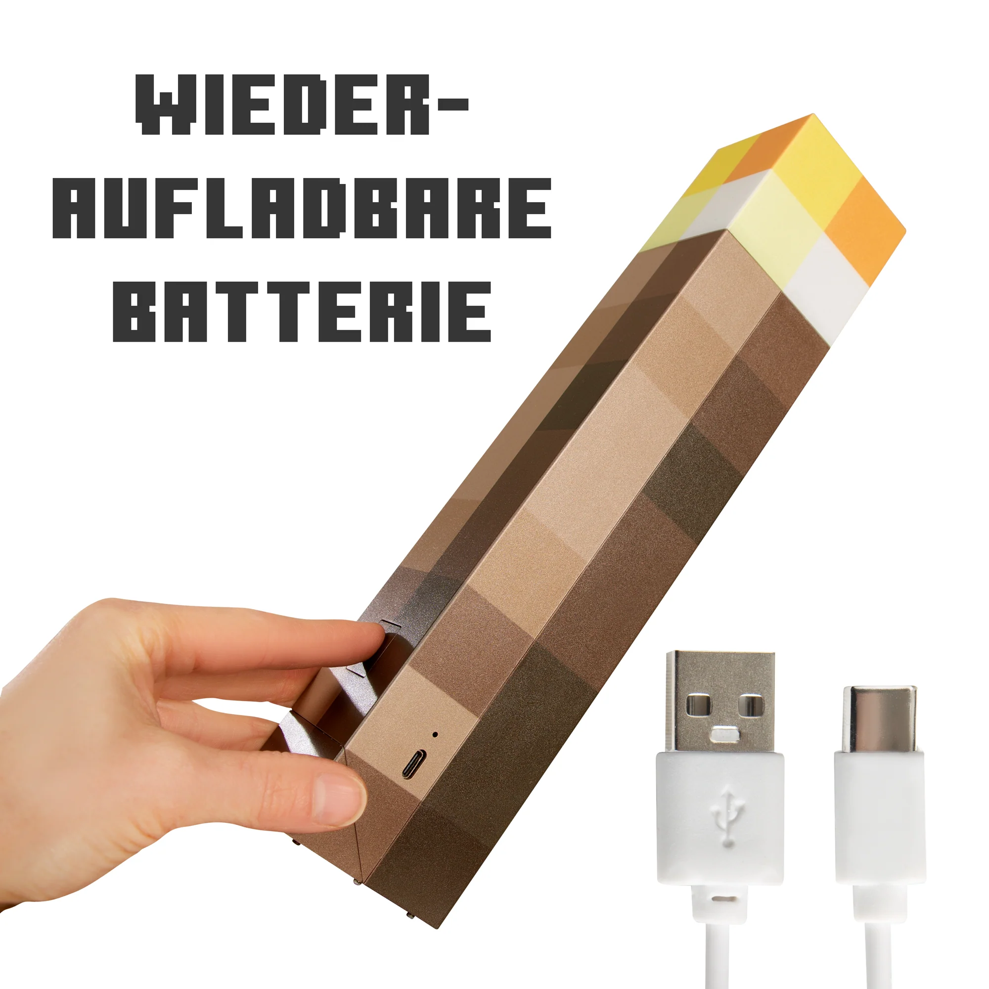 LED-Licht Fackel 'Minecraft' - Aufladbarer Akku - 4 Lichtoptionen - Image 16