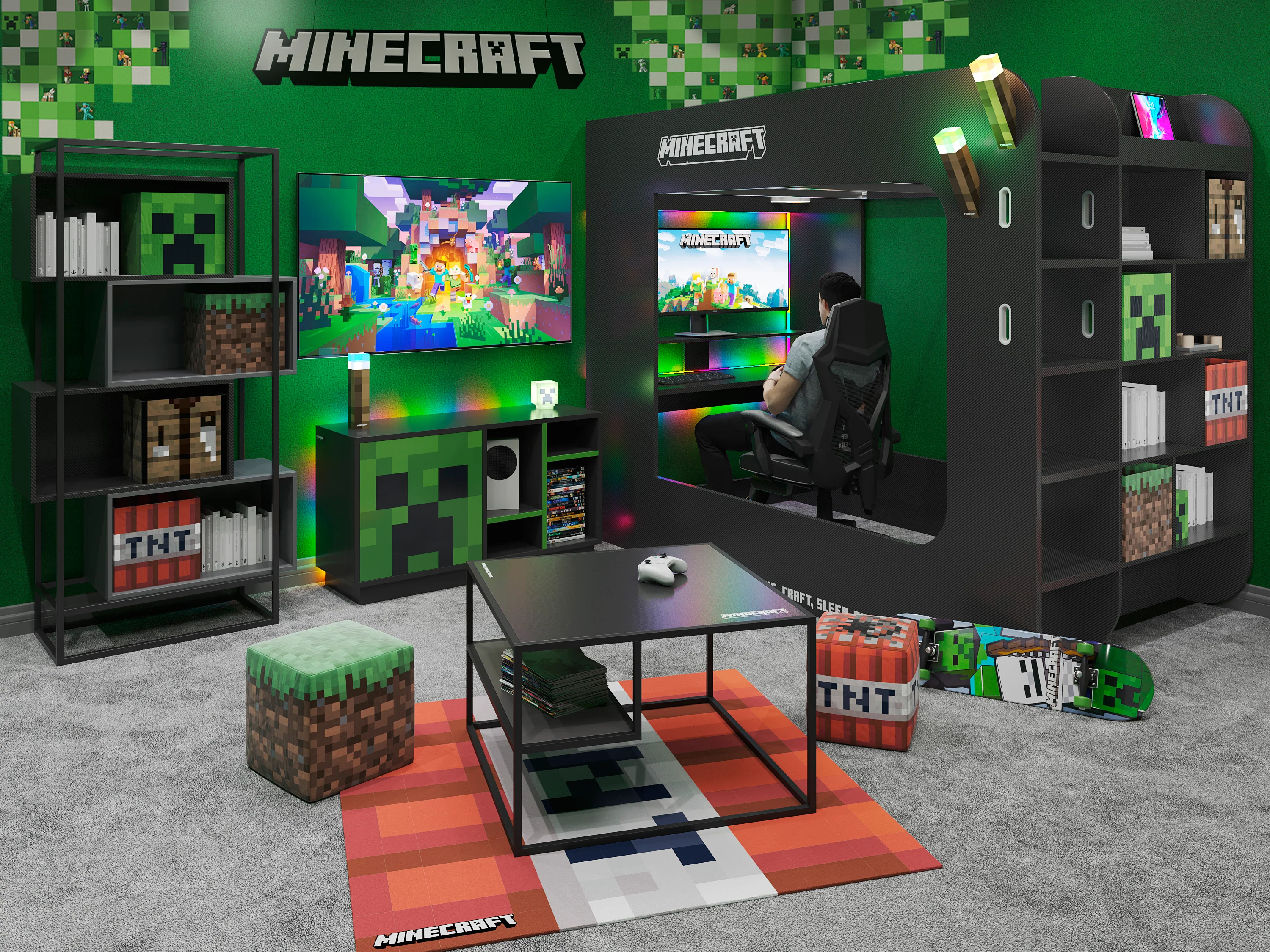Kojen-Bett 'Minecraft' - Gamingbett 90x200cm - Image 2