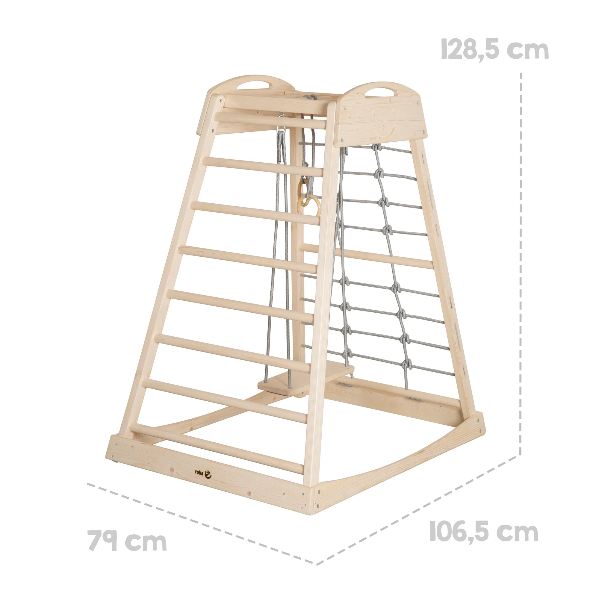 Set Indoor Spielturm inkl. komplettem Zubehör - Holz natur / Grau - Image 12