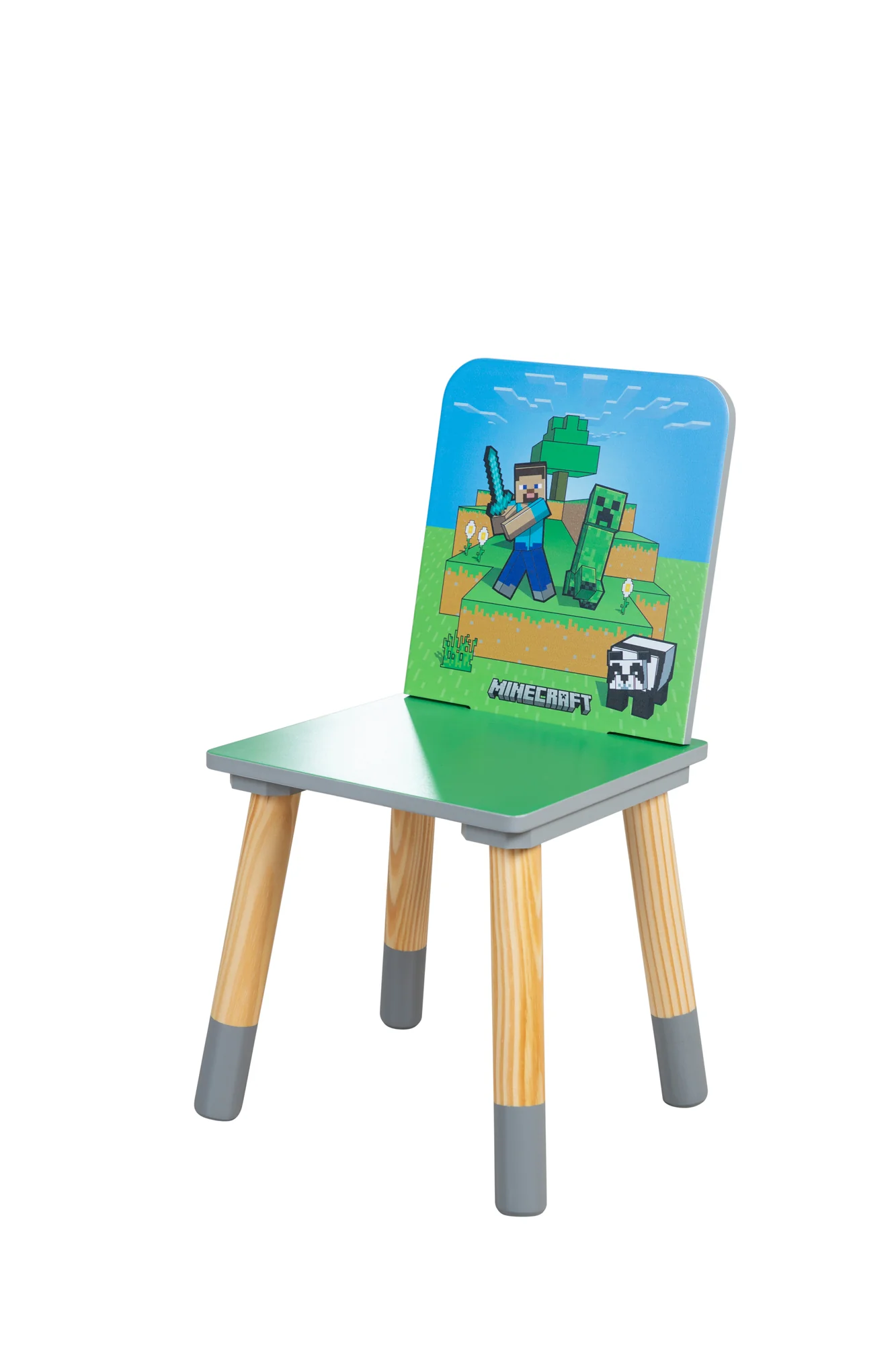 Kindersitzgruppe 'Minecraft' - Tisch mit 2 Stühlen aus Holz - Grün / Blau - Image 10