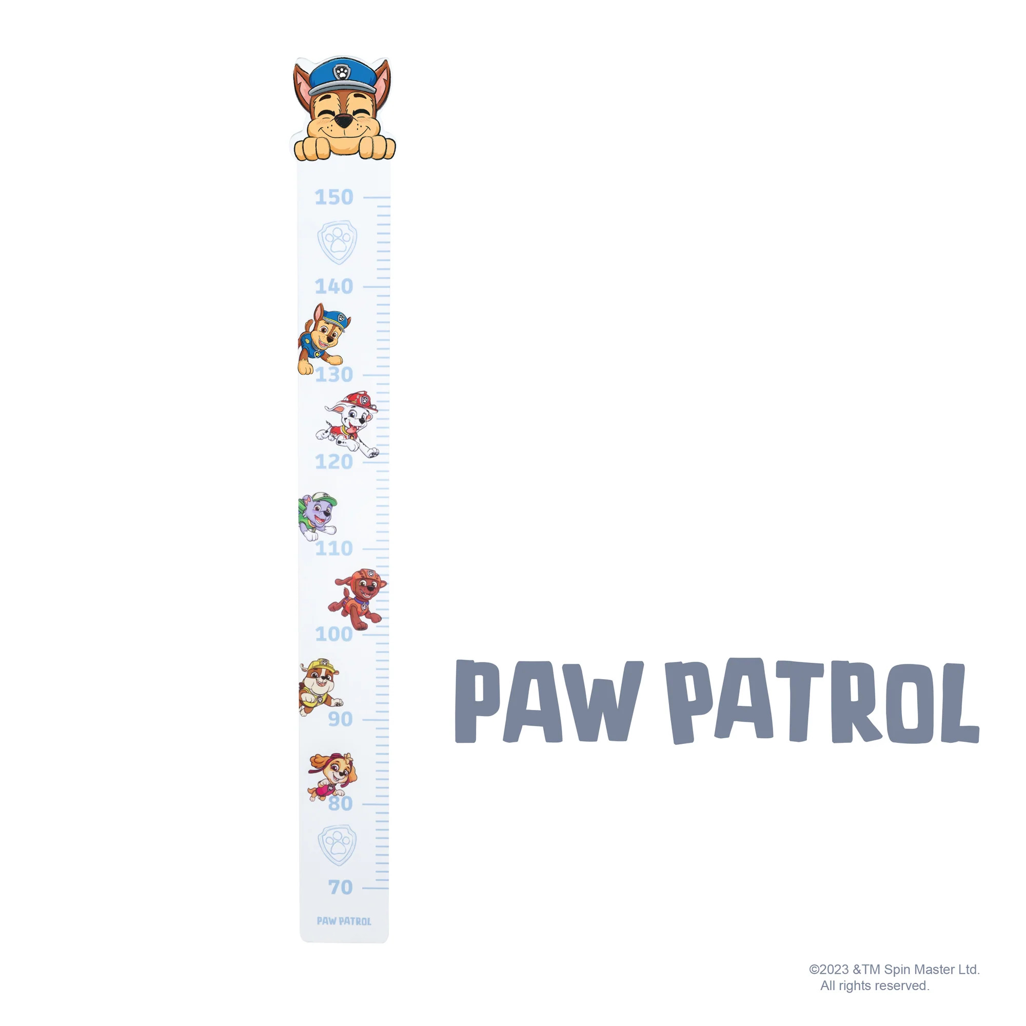 Messlatte Paw Patrol - Skala von 70 cm bis 150 cm für Kinder - Holz weiß / blau - Image 6