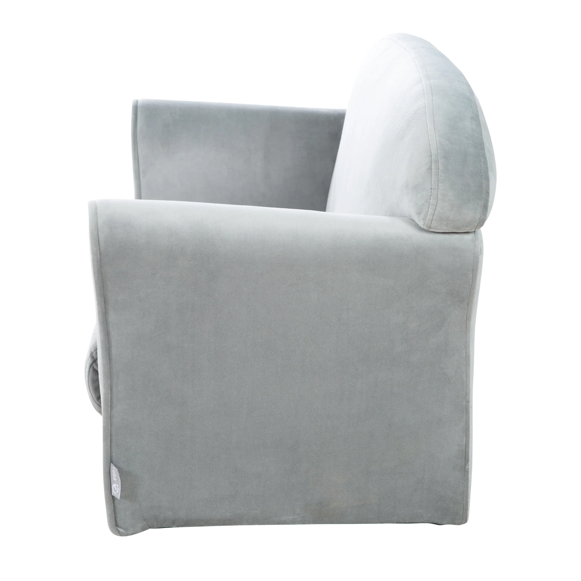 Kindersofa 'Lil Sofa' mit Armlehnen, bequeme Kindercouch mit silbergrauem Samtstoff bezogen - Image 4