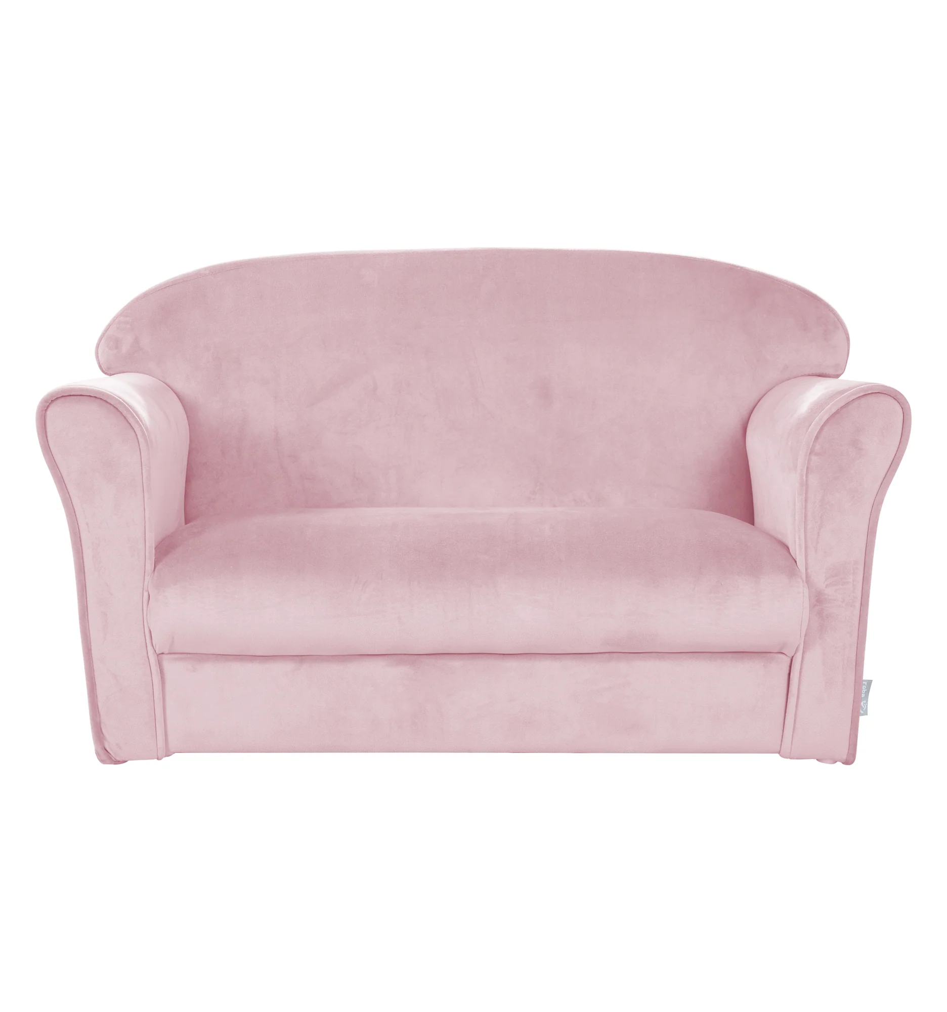 Kindersofa 'Lil Sofa' mit Armlehnen, bequeme Kindercouch mit rosa Samtstoff bezogen - Image 3
