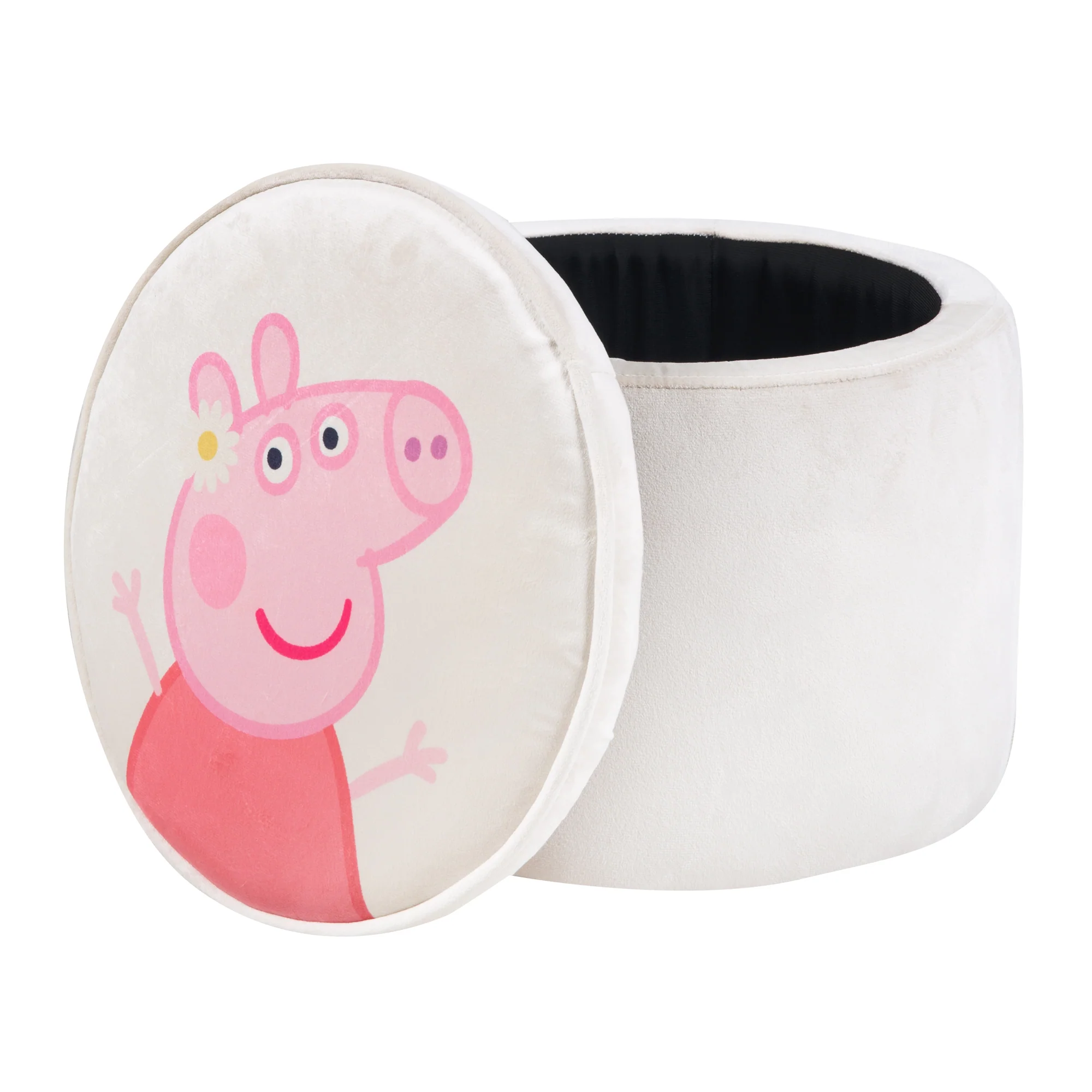 Kinderhocker 'Peppa Pig' mit Aufbewahrungfunktion - Runder Hocker - Beige / Rosa - Image 4