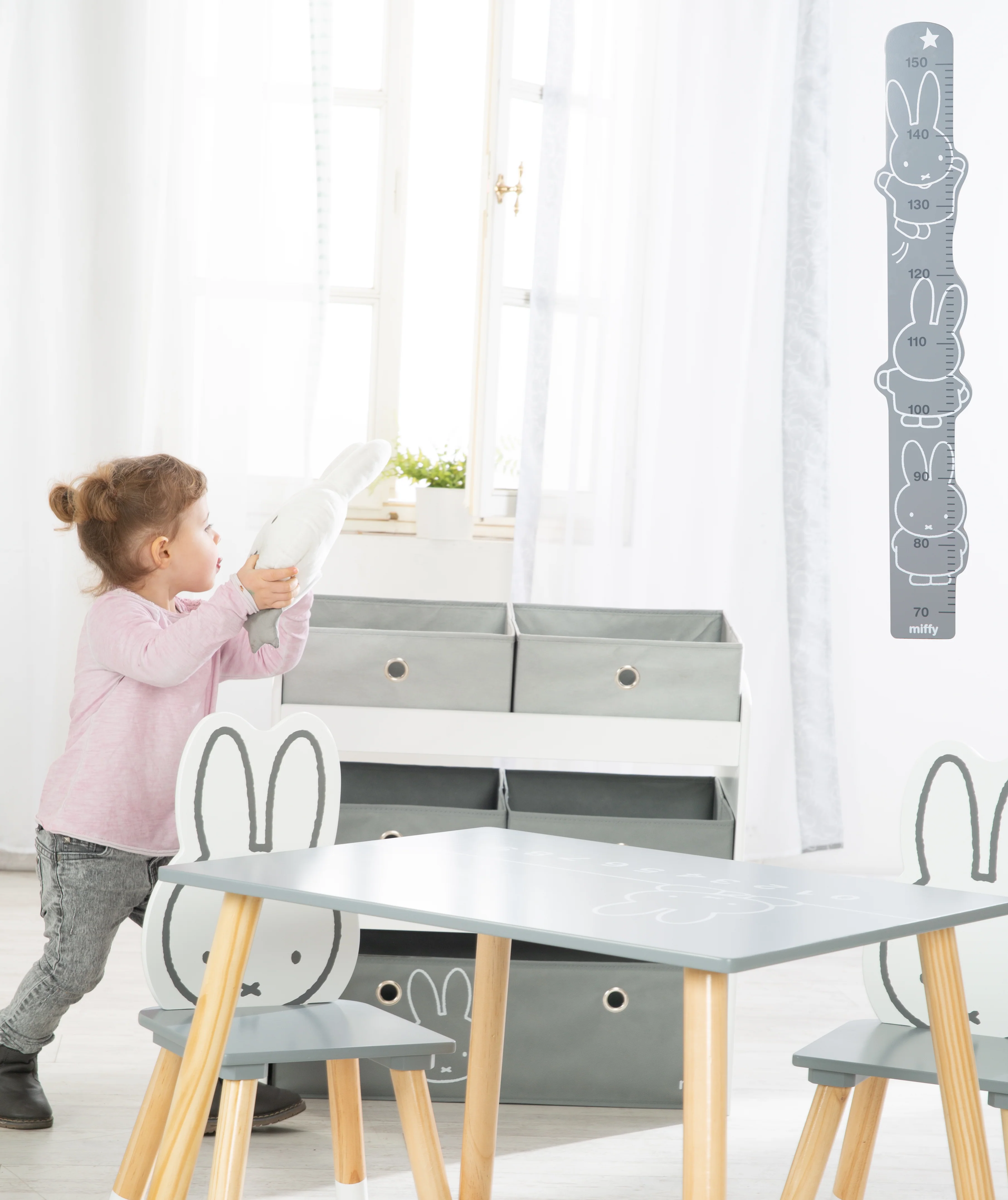Spielregal 'miffy®', Spielzeugregal mit 5 Stoffboxen, Aufbewahrungsregal, für Jungen und Mädchen - Image 7