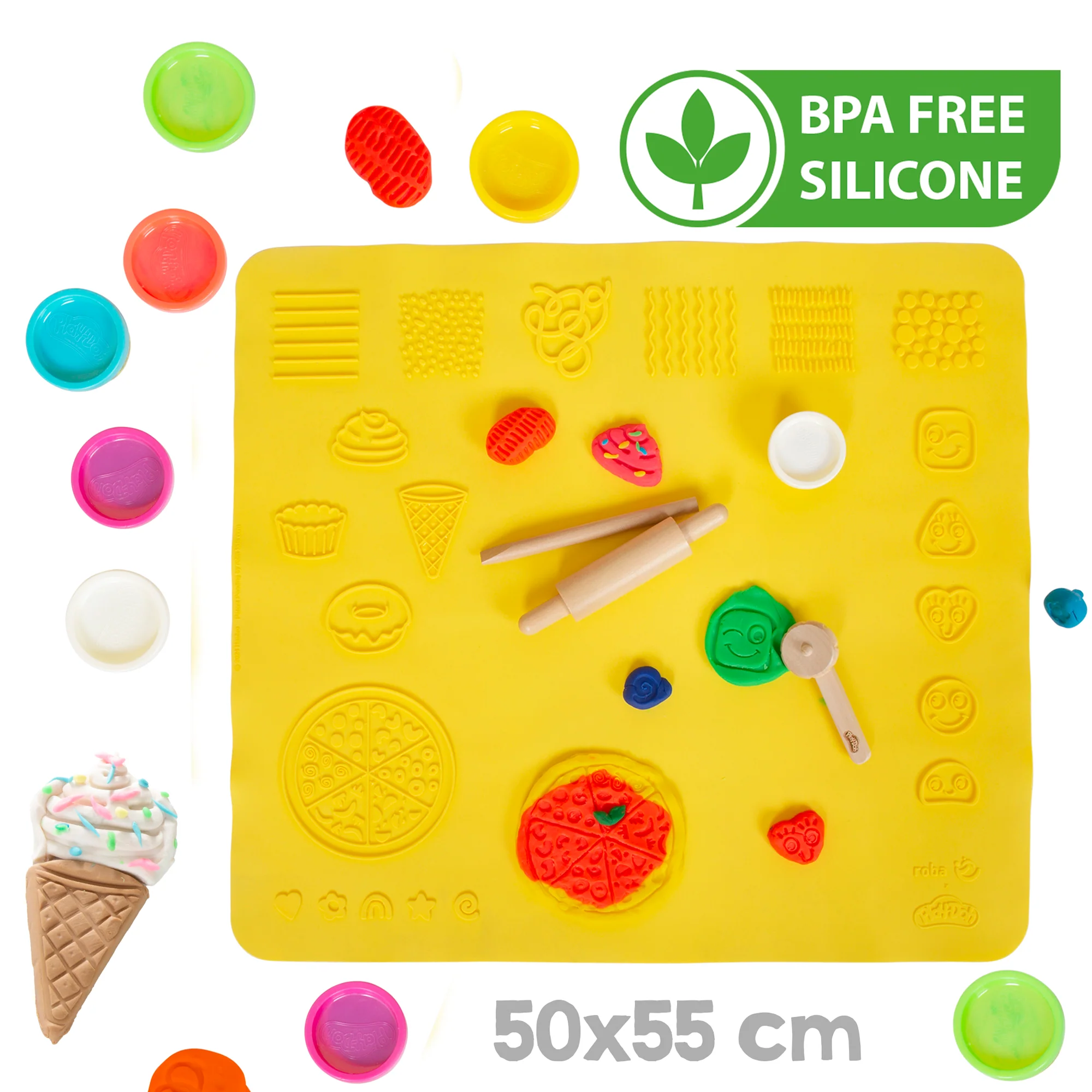 roba x Play-Doh Basteltisch mit Hocker mit 6 Knetdosen & Spielzubehör - Ab 3 Jahren - Image 4