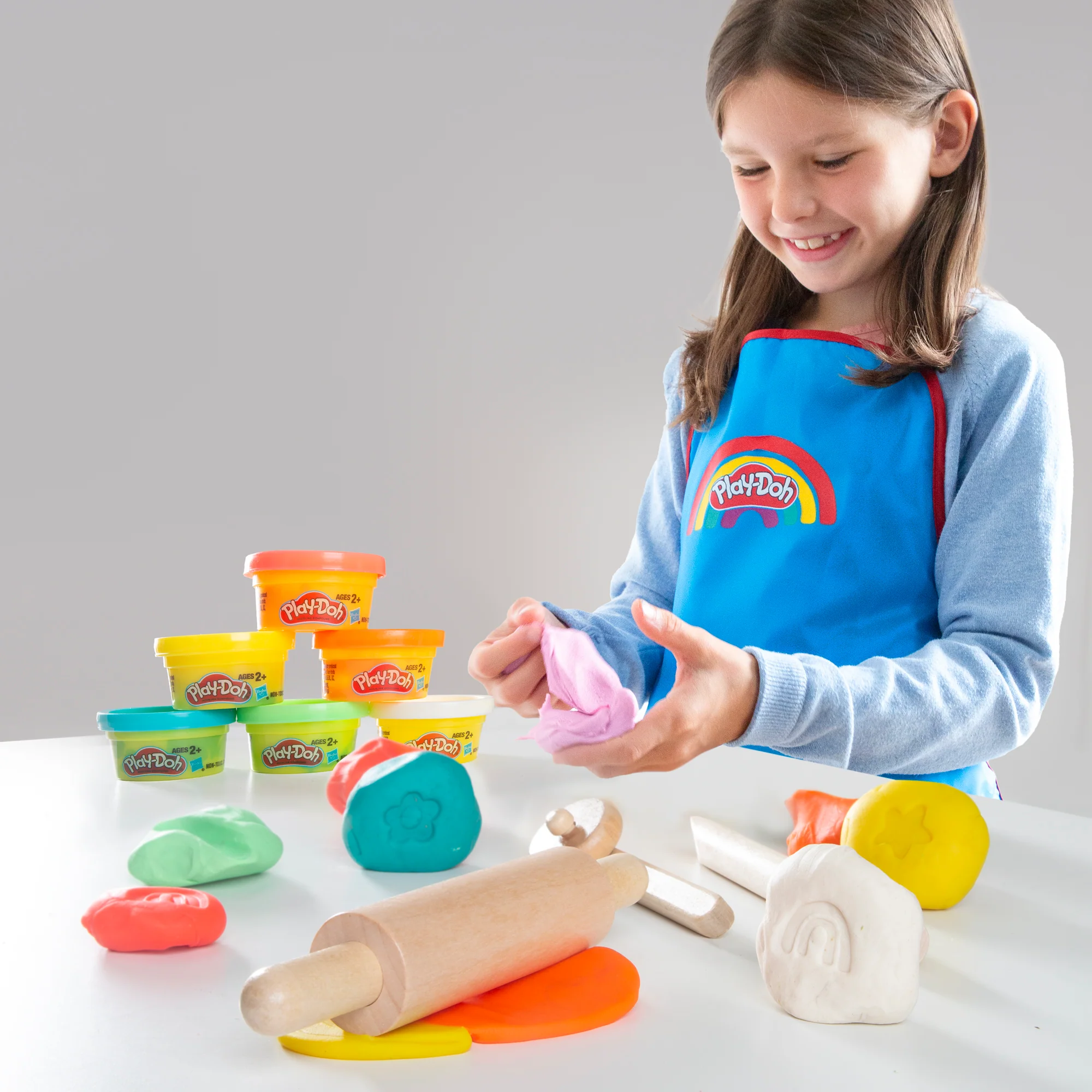 roba x Play-Doh Basteltisch mit Hocker mit 6 Knetdosen & Spielzubehör - Ab 3 Jahren - Image 5