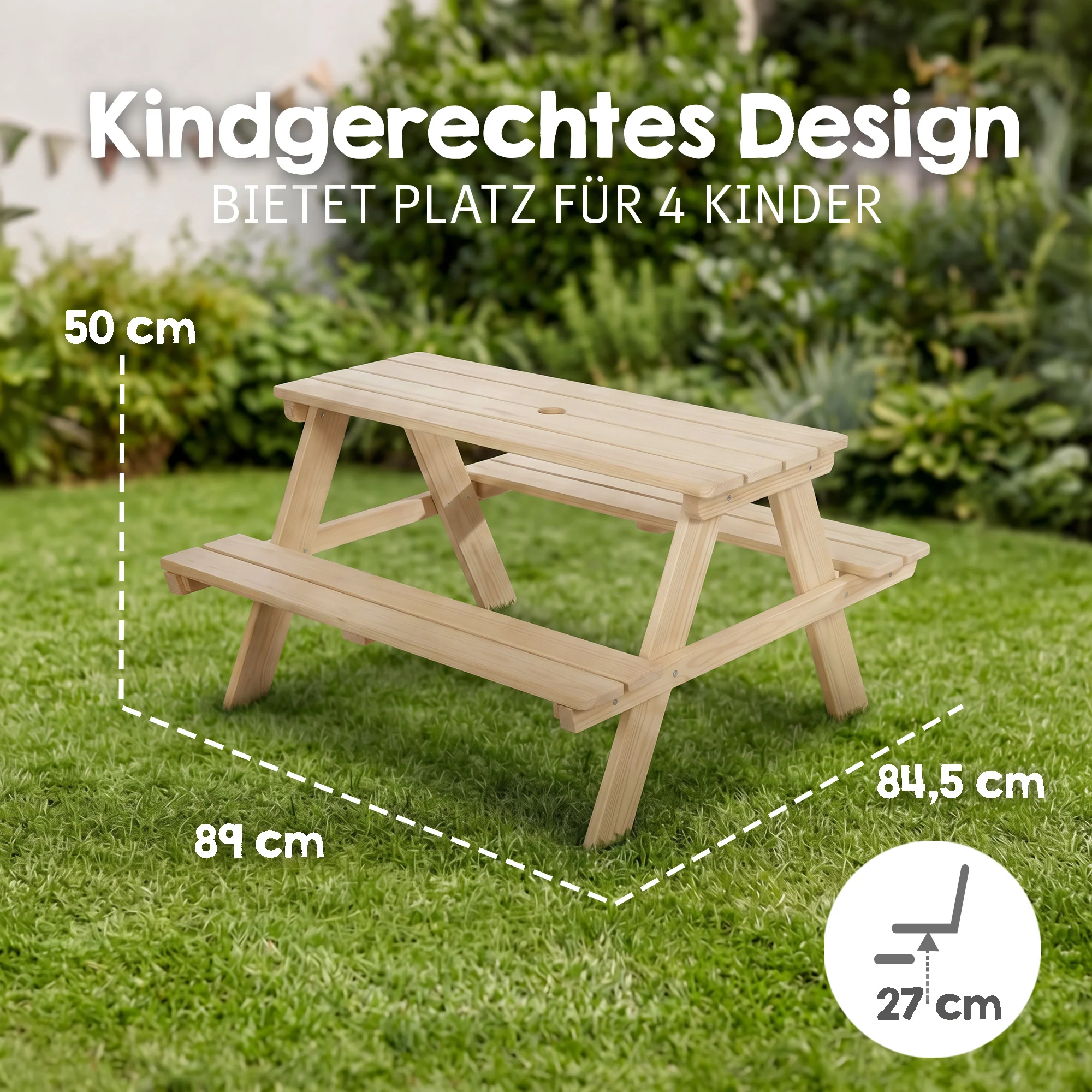Kindersitzgruppe 'Outdoor+', Sitzgarnitur 'Picknick for 4', Massivholz - Natur - Image 7