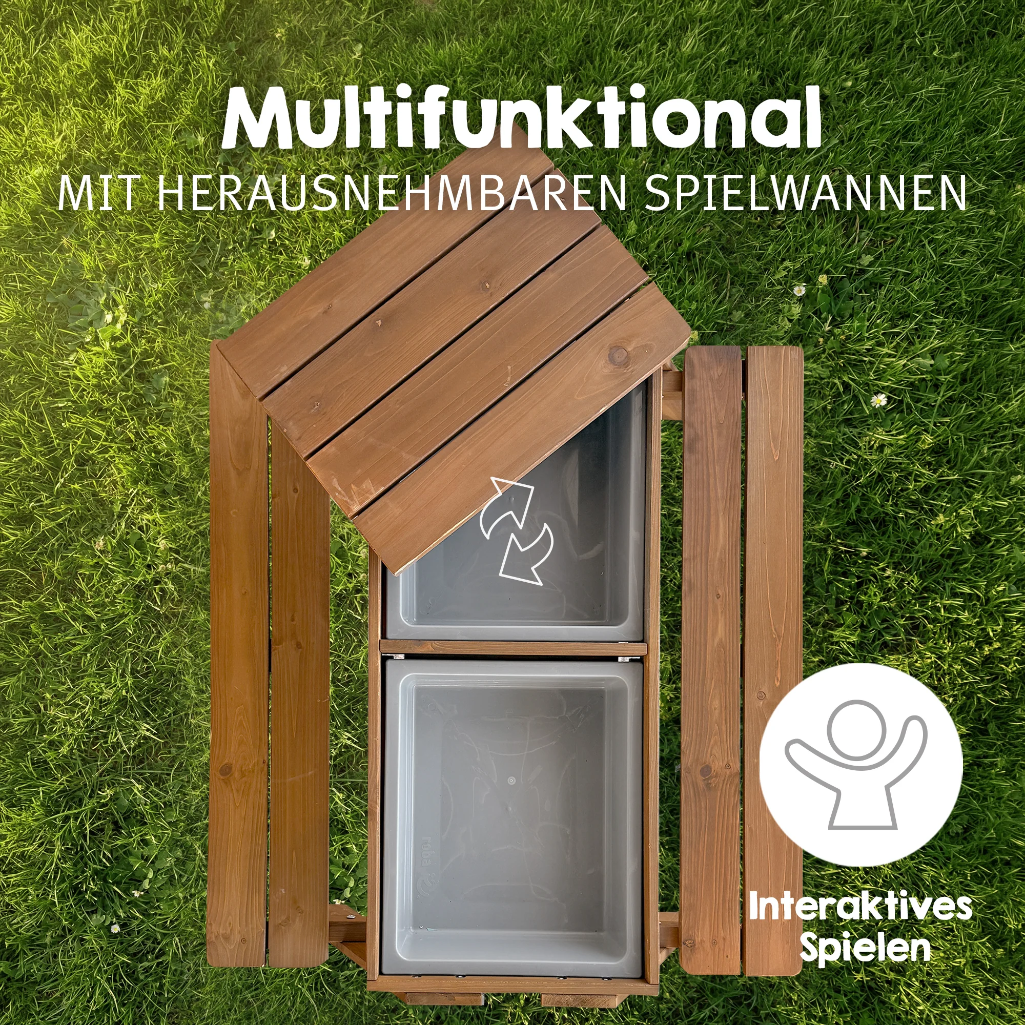 Kindersitzgarnitur 'Play' mit Spielwannen, wetterfestes Massivholz, Sitzgarnitur & Matschtisch - Image 10