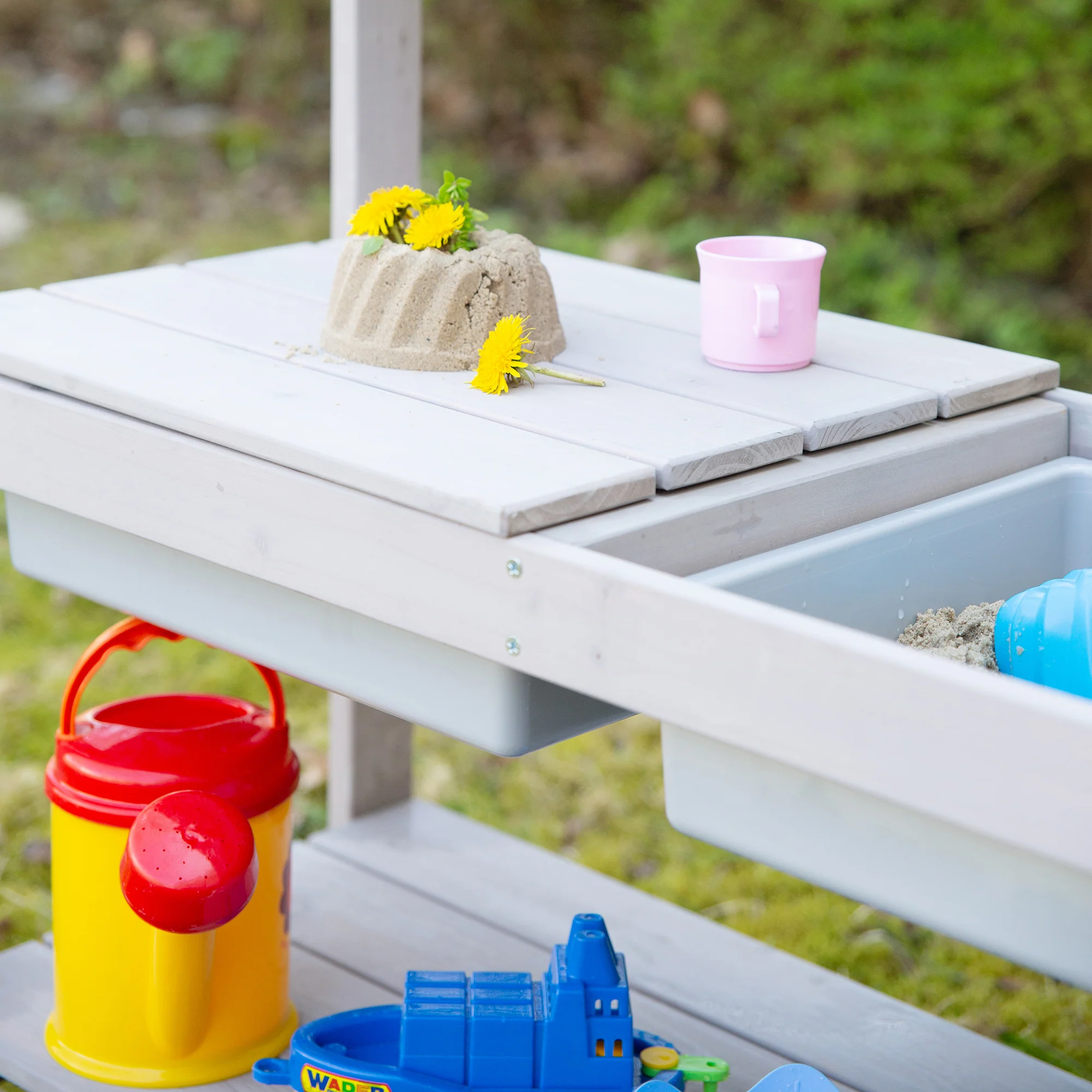 Matschküche 'Outdoor+', grau lasiert mit abnehmbarer Abdeckung, wetterfestes Holz - Image 10