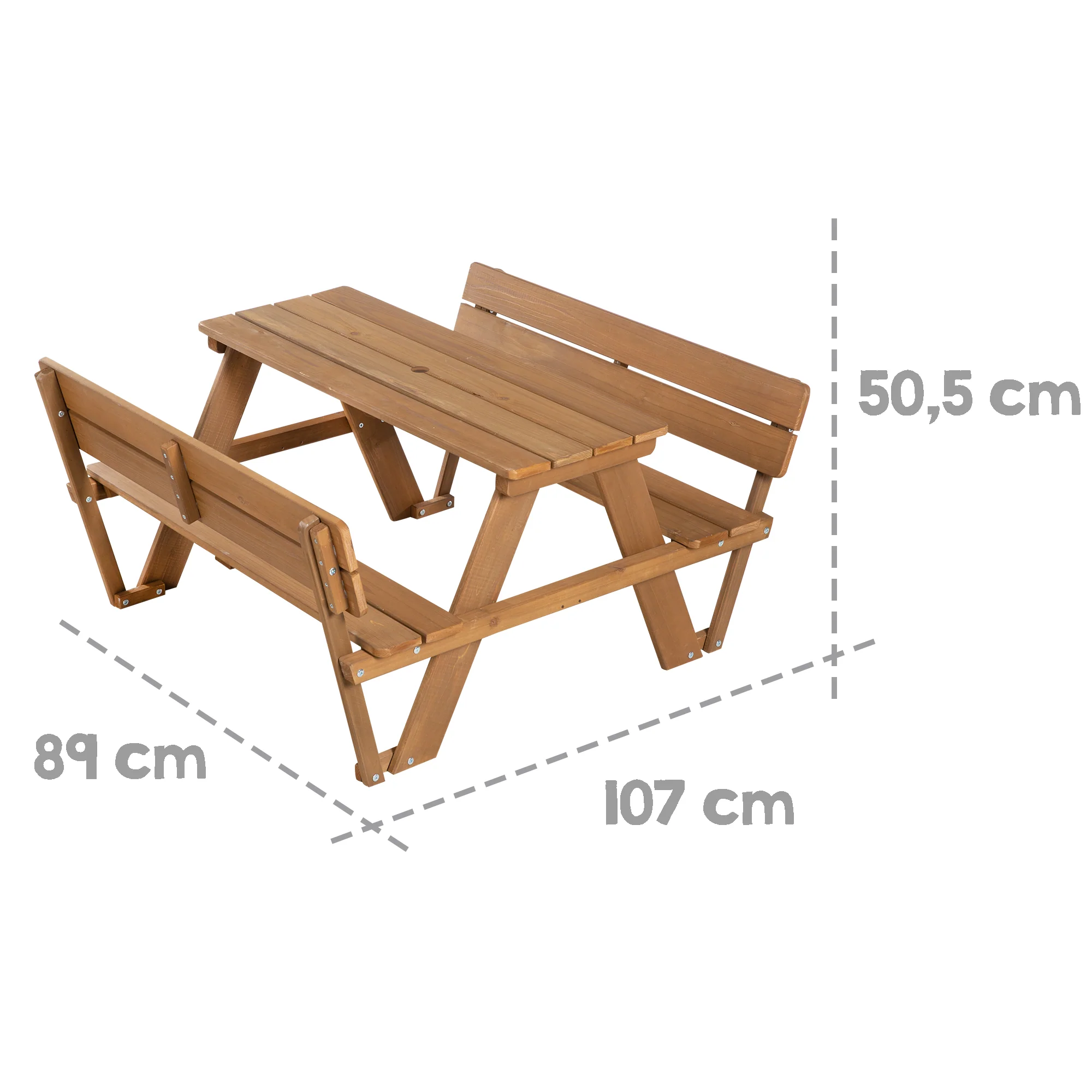 Kindersitzgruppe 'Outdoor+' mit 2 Bänken + Tisch 'Picknick for 4' - Massivholz wetterfest - Teak - Image 3