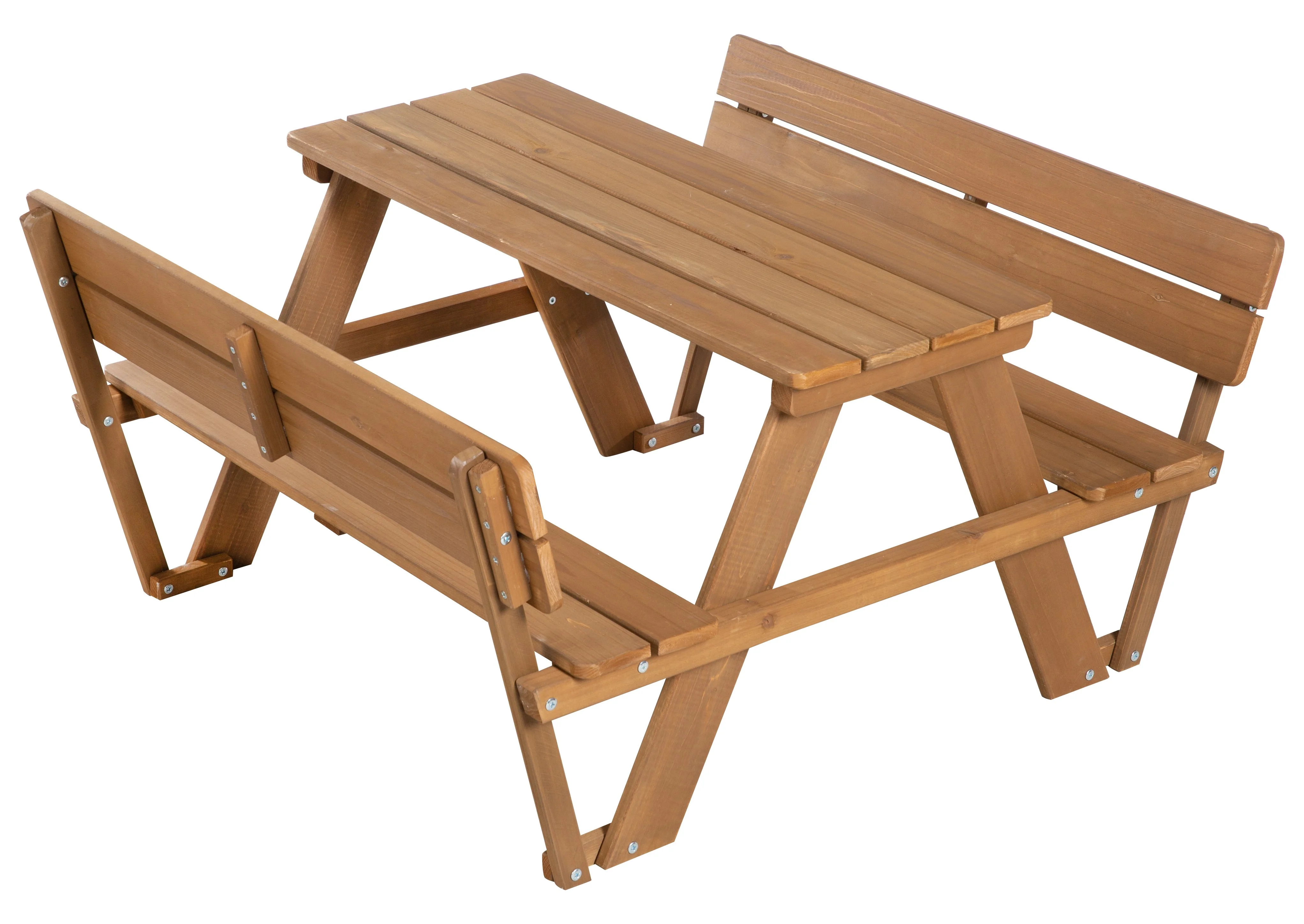 Kindersitzgruppe 'Outdoor+' mit 2 Bänken + Tisch 'Picknick for 4' - Massivholz wetterfest - Teak - Image 4