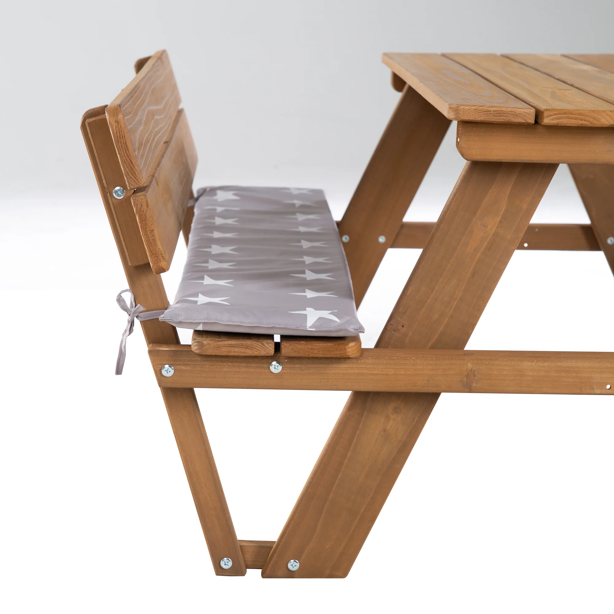 Kindersitzgruppe 'Outdoor+' mit 2 Bänken + Tisch 'Picknick for 4' - Massivholz wetterfest - Teak - Image 7