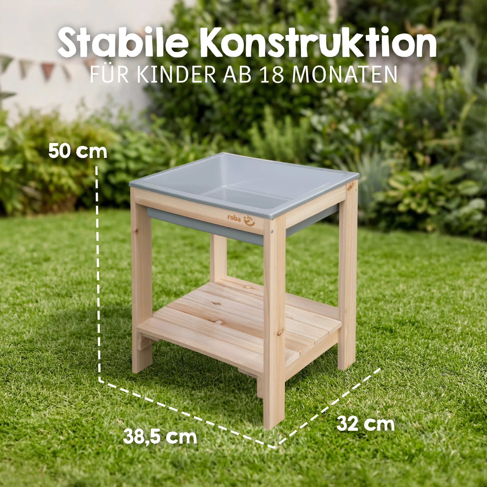 Outdoor+ Spieltisch 'Tiny', Massivholz, Sand- & Matschtisch - Natur - Image 5