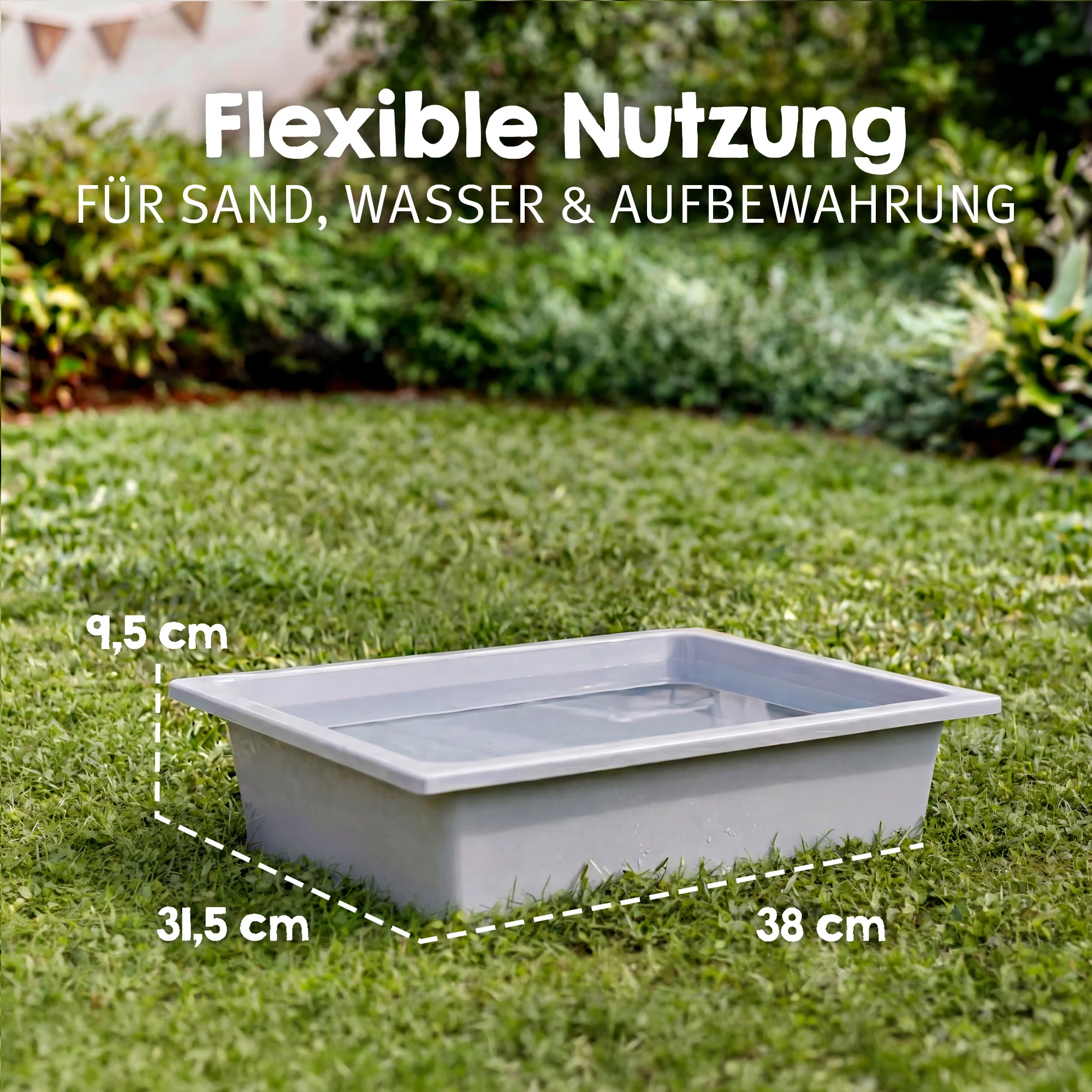 Outdoor+ Spieltisch 'Tiny', Massivholz, Sand- & Matschtisch - Teakfarben lasiert - Image 7