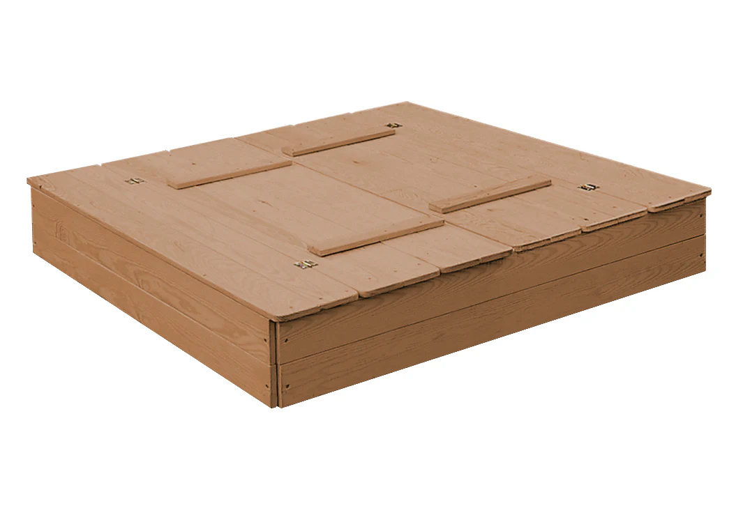 Sandkasten aufklappbar zu 2 Bänken, Massivholz, wetterfest, teakholzfarben, 21,5 x 127 x 123,5 cm - Image 3
