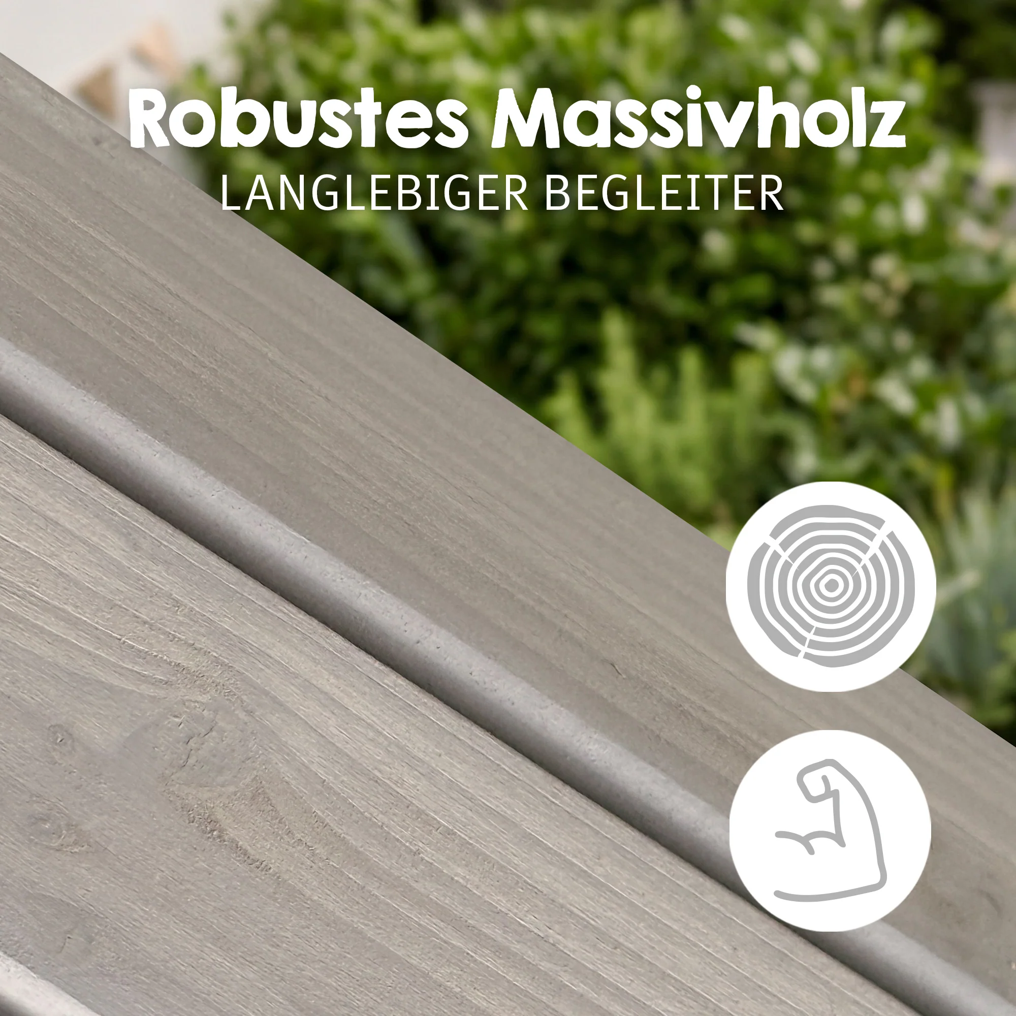 Voltigier- & Outdoorpferd mit Mähne & Schweif - Massivholz grau - Image 4