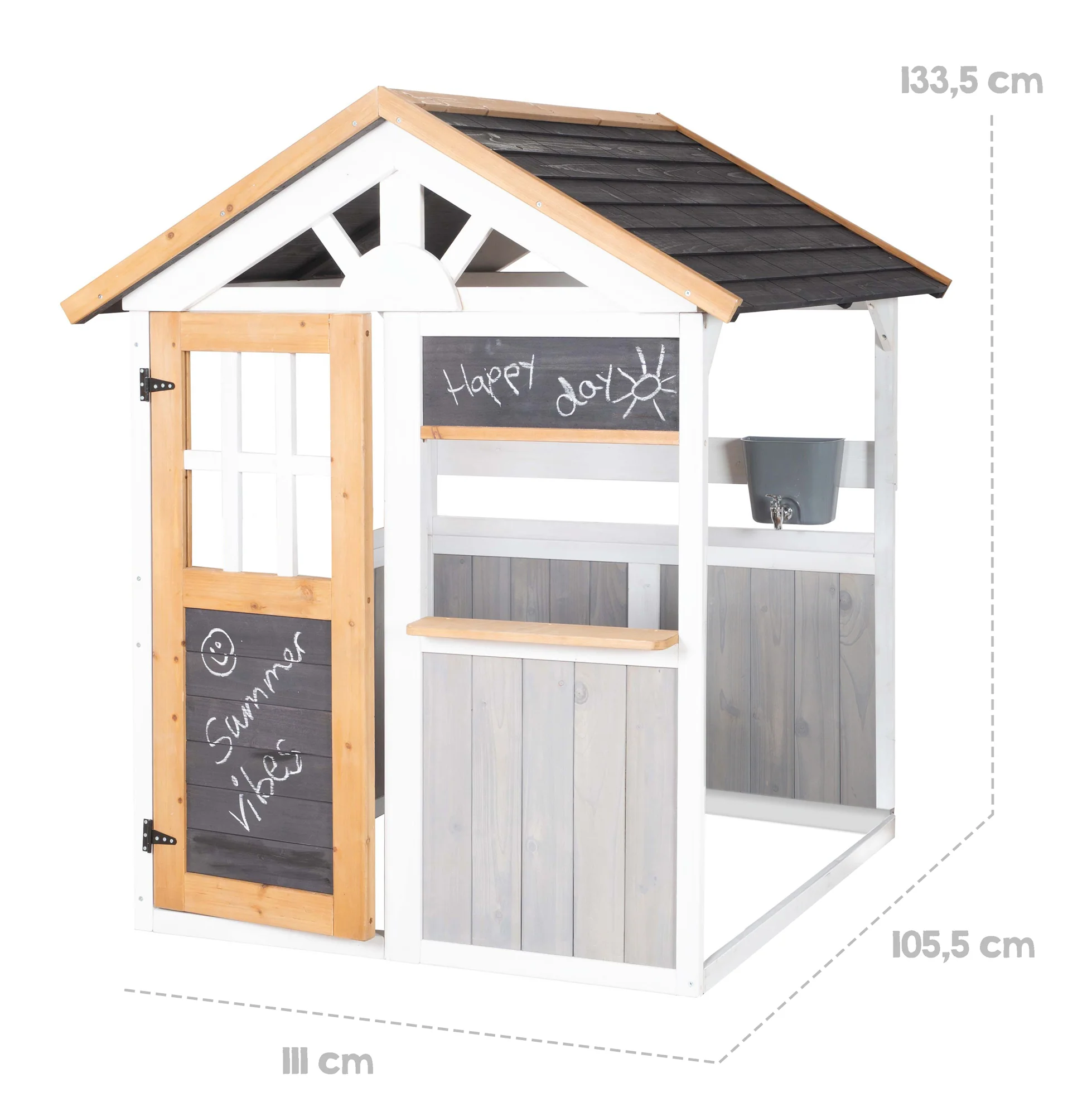 Gartenspielhaus komplett inkl. Spielküche + Picknick-Tisch - Holz mehrfarbig lasiert - Image 9