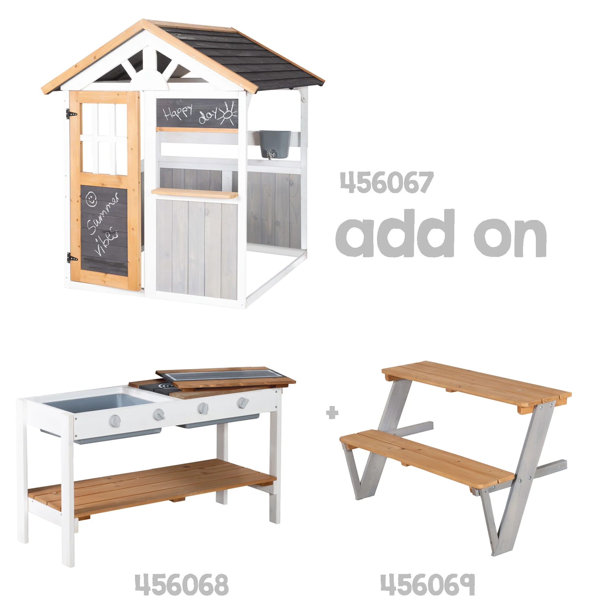 Spielhaus-Küche - Erweiterung mit BBQ-Grillfläche & Spielwannen - Mehrfarbig - Image 3
