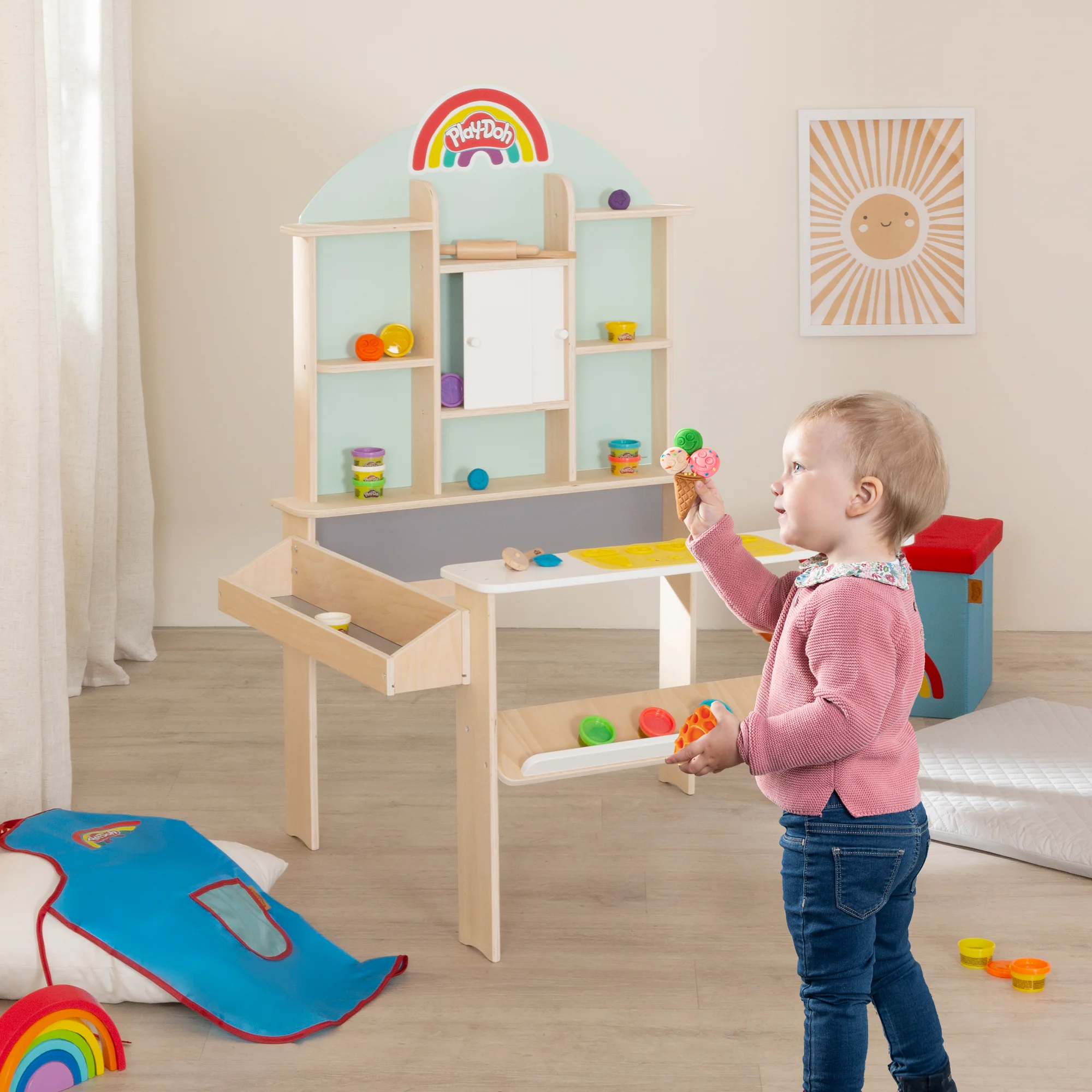 roba x Play-Doh Kaufladen für Kinder mit 12 Knetdosen & Zubehör - Image 3