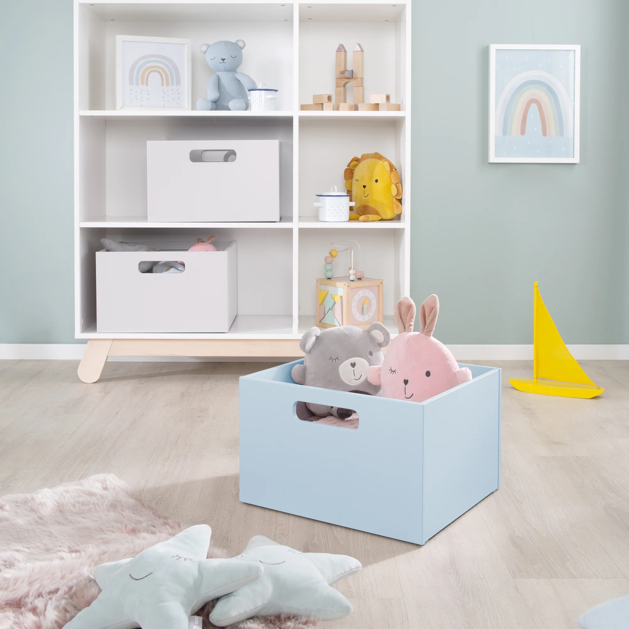 Aufbewahrungsbox für Kinderzimmer, Stauraum für Spielzeug, Deko, meerblau - Image 6