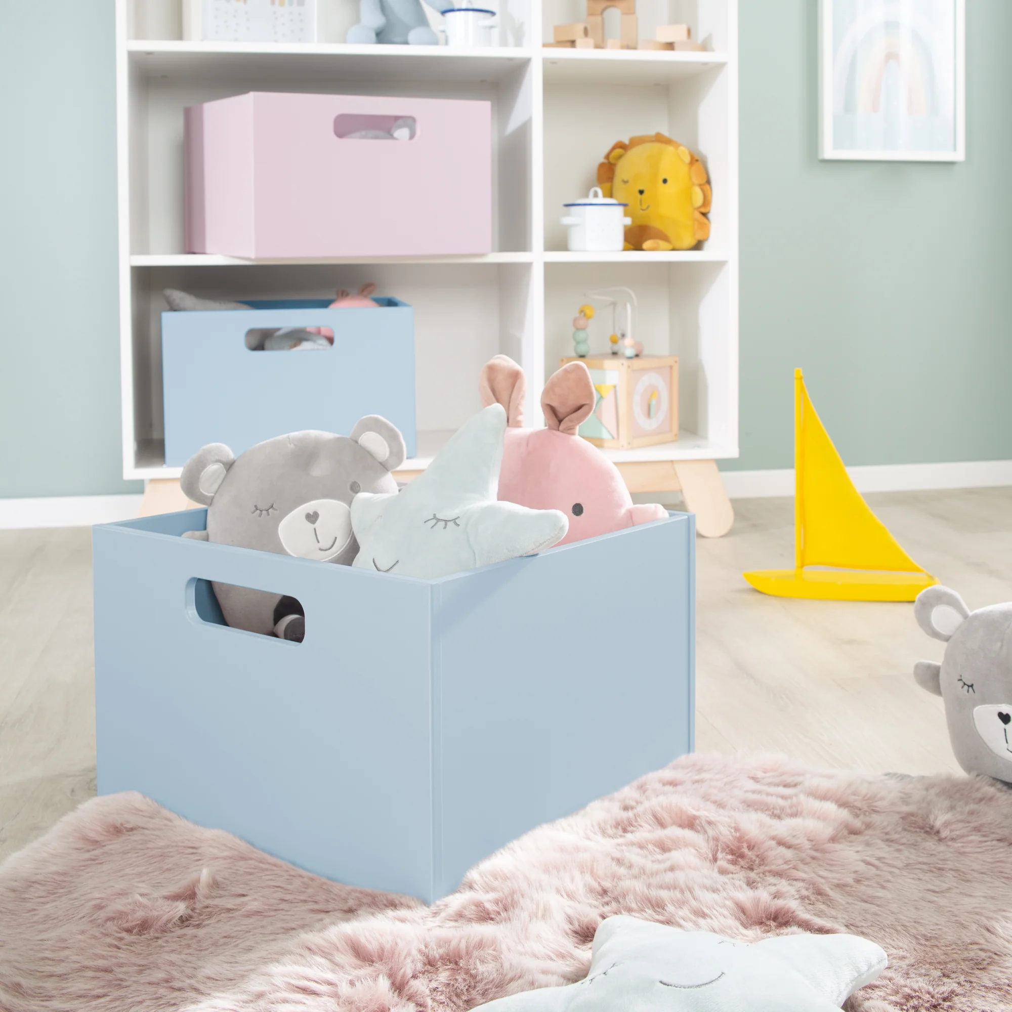 Aufbewahrungsbox für Kinderzimmer, Stauraum für Spielzeug, Deko, meerblau - Image 7