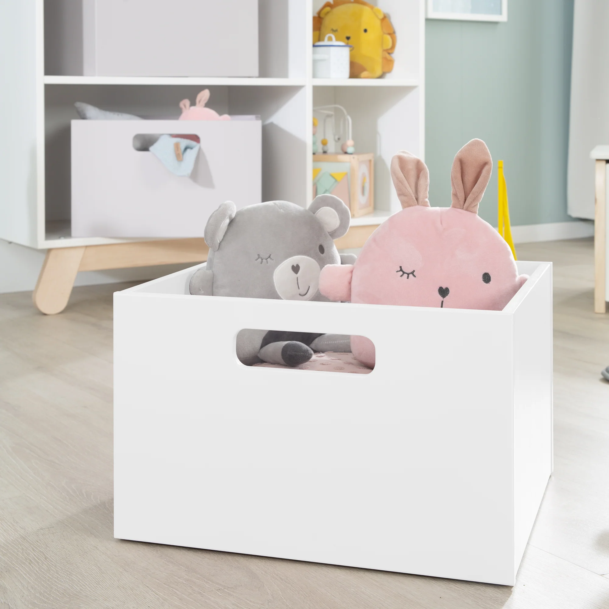 Aufbewahrungsbox für Kinderzimmer, Stauraum für Spielzeug, Deko, weiß lackiert - Image 3