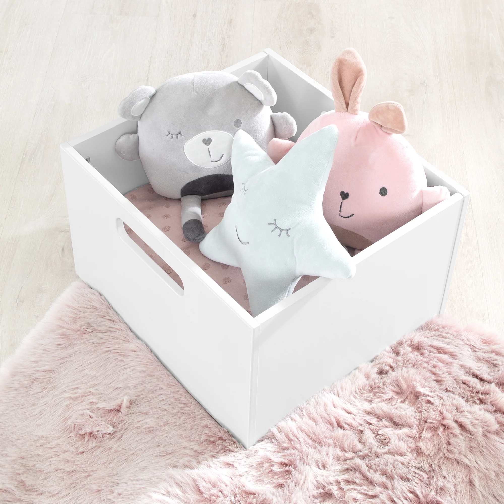 Aufbewahrungsbox für Kinderzimmer, Stauraum für Spielzeug, Deko, weiß lackiert - Image 5