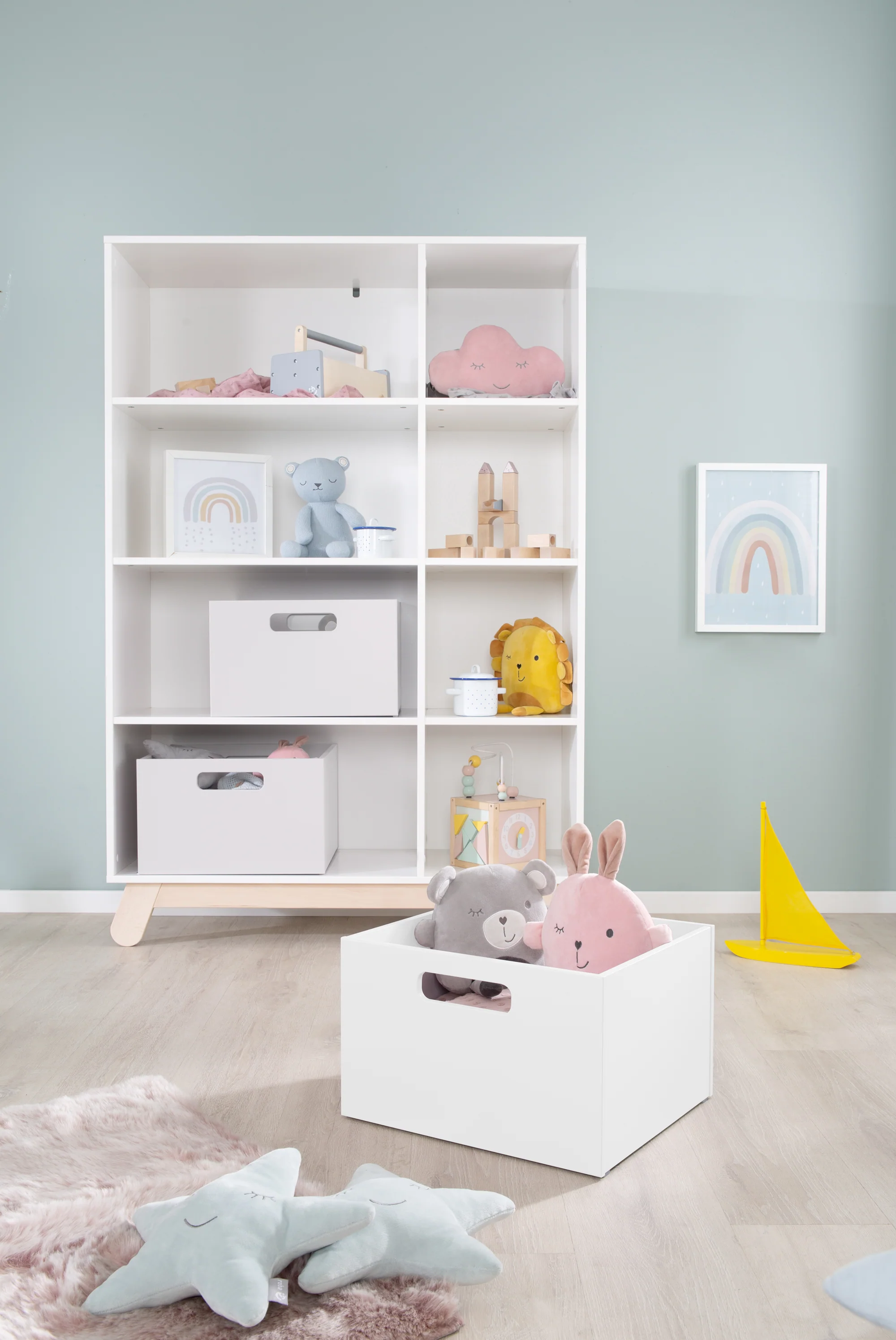 Aufbewahrungsbox für Kinderzimmer, Stauraum für Spielzeug, Deko, weiß lackiert - Image 9